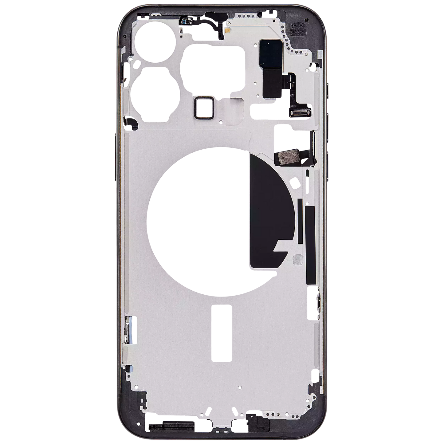 Mid-Frame Housing W/ Small Parts For iPhone 15 Pro Max (EU / Global Version) (Aftermarket Plus) (Black Titanium)