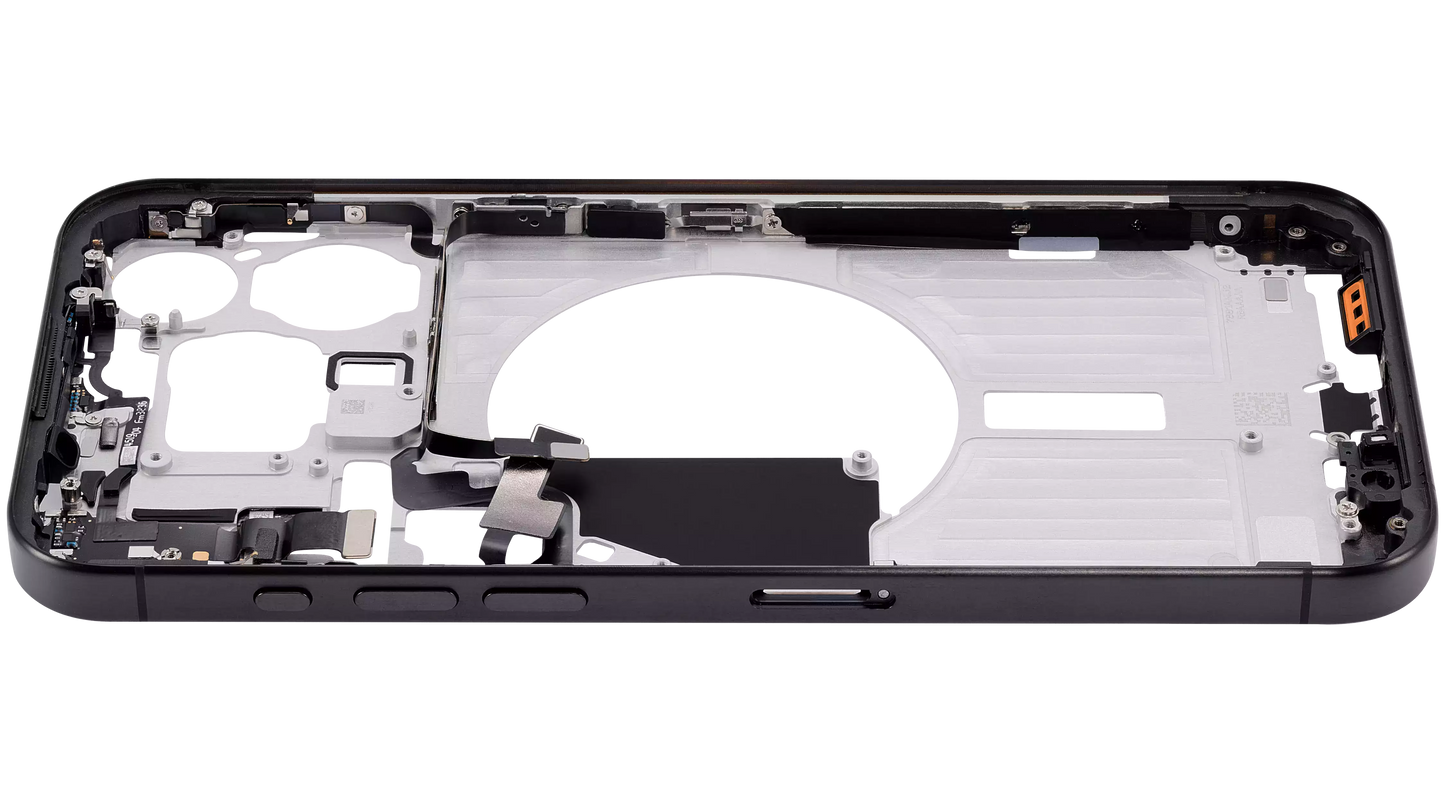 Mid-Frame Housing W/ Small Parts For iPhone 15 Pro Max (EU / Global Version) (Aftermarket Plus) (Black Titanium)