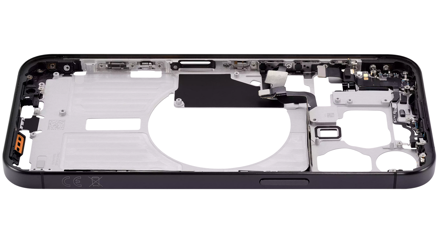 Mid-Frame Housing W/ Small Parts For iPhone 15 Pro Max (EU / Global Version) (Aftermarket Plus) (Black Titanium)