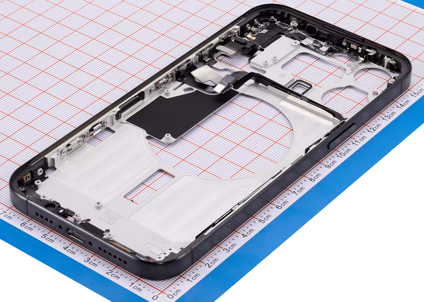 Mid-Frame Housing W/ Small Parts For iPhone 15 Pro Max (EU / Global Version) (Aftermarket Plus) (Black Titanium)