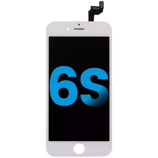 LCD Assembly With Steel Plate For iPhone 6S (Aftermarket) (White)
