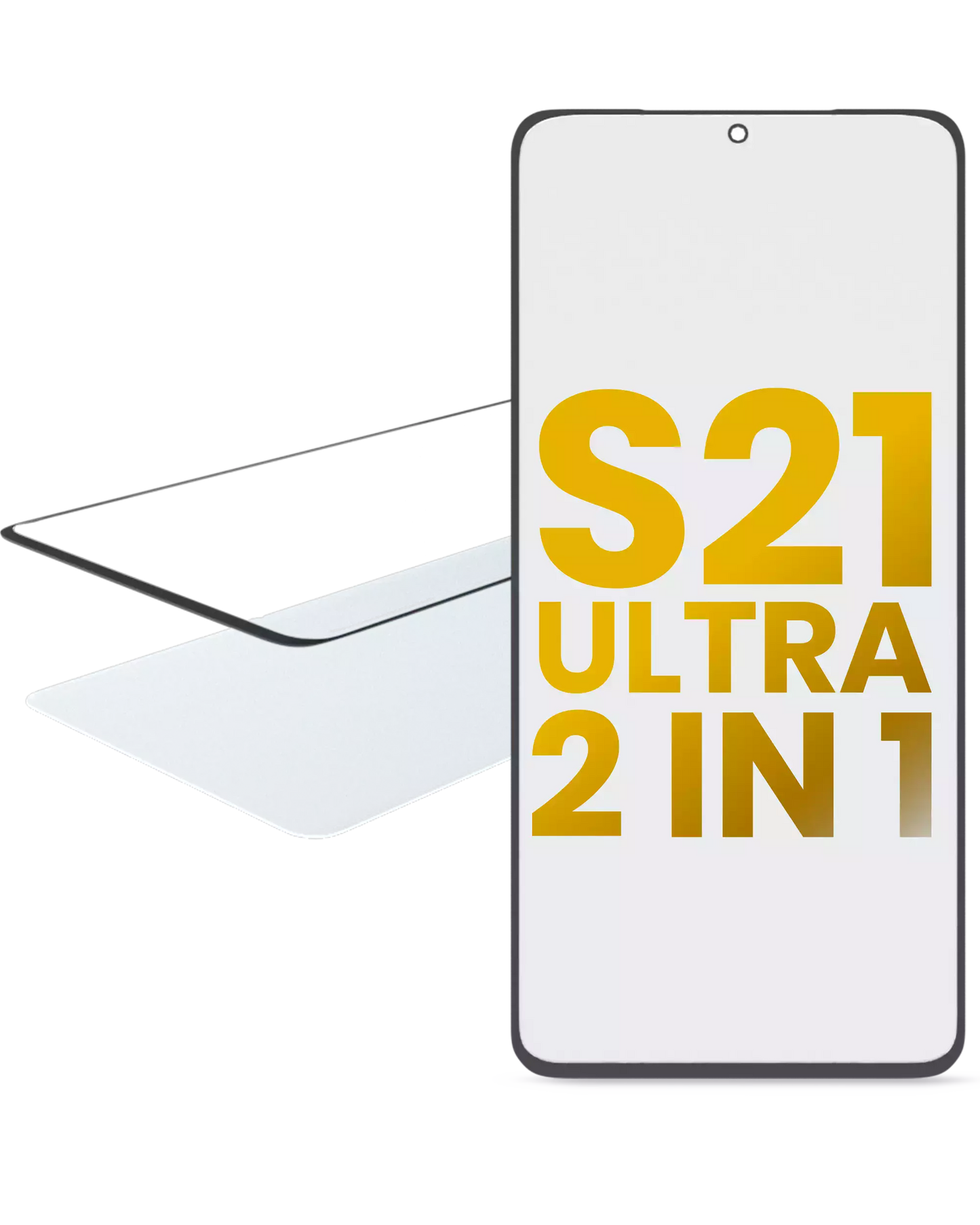 2 in 1 Front Glass With OCA Pre-Installed For Samsung Galaxy S21 Ultra