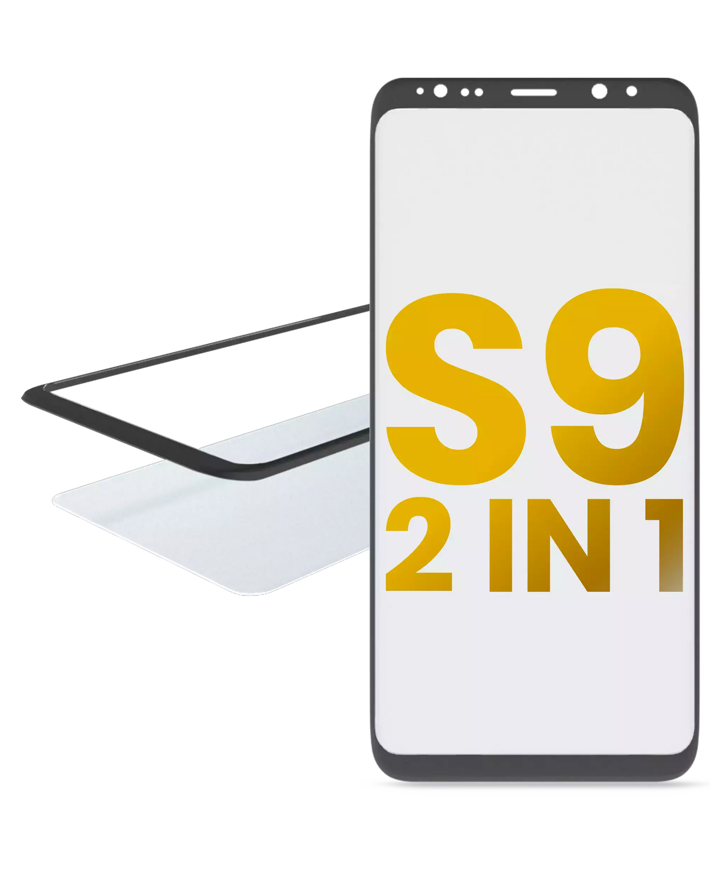 2 in 1 Front Glass With OCA Pre-Installed For Samsung Galaxy S9
