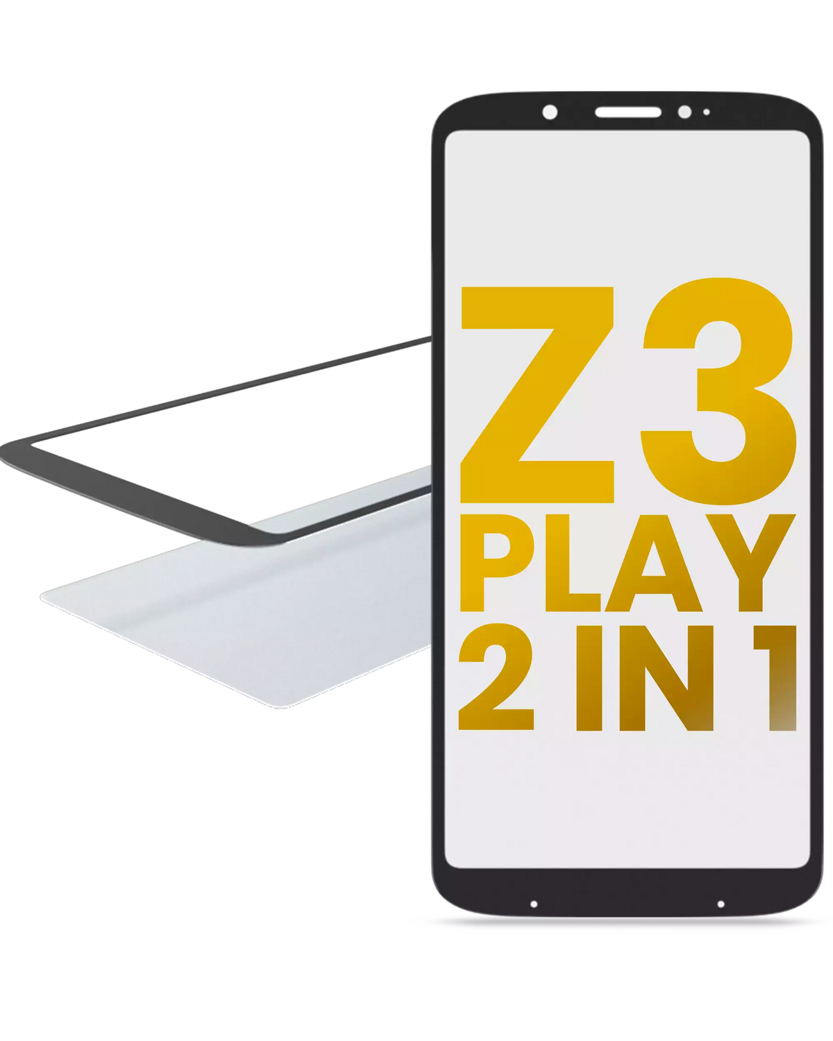 2 in 1 Front Glass With OCA Pre-Installed For Motorola Moto Z3 Play (XT1929 / 2018) - Motorola replacement part, primary product view, SKU 107082060797