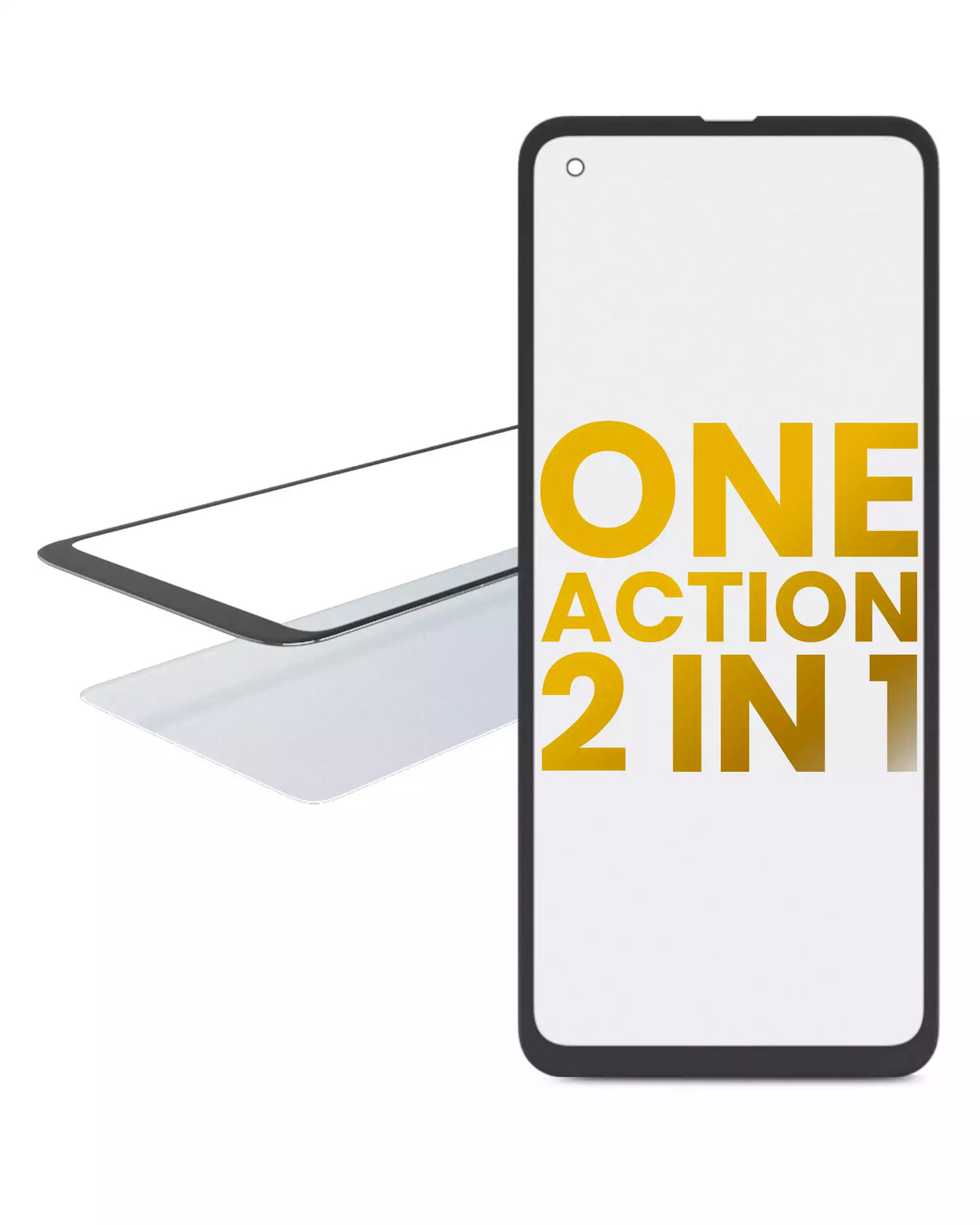 2 in 1 Front Glass With OCA Pre-Installed For Motorola One Action (XT2013 / 2019) - Motorola replacement part - product image 1 - SKU 107082060793