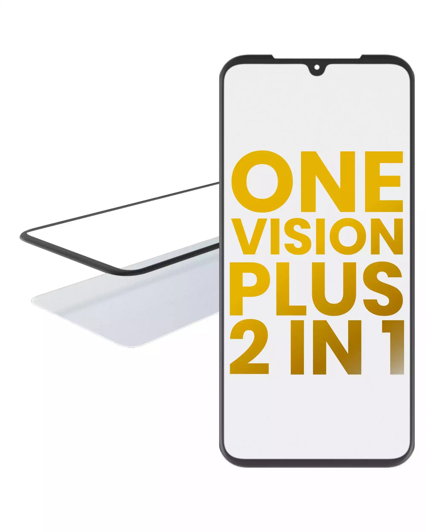 2 in 1 Front Glass With OCA Pre-Installed For Motorola One Vision Plus (2020) - Motorola replacement part - product image 1 - SKU 107082060794
