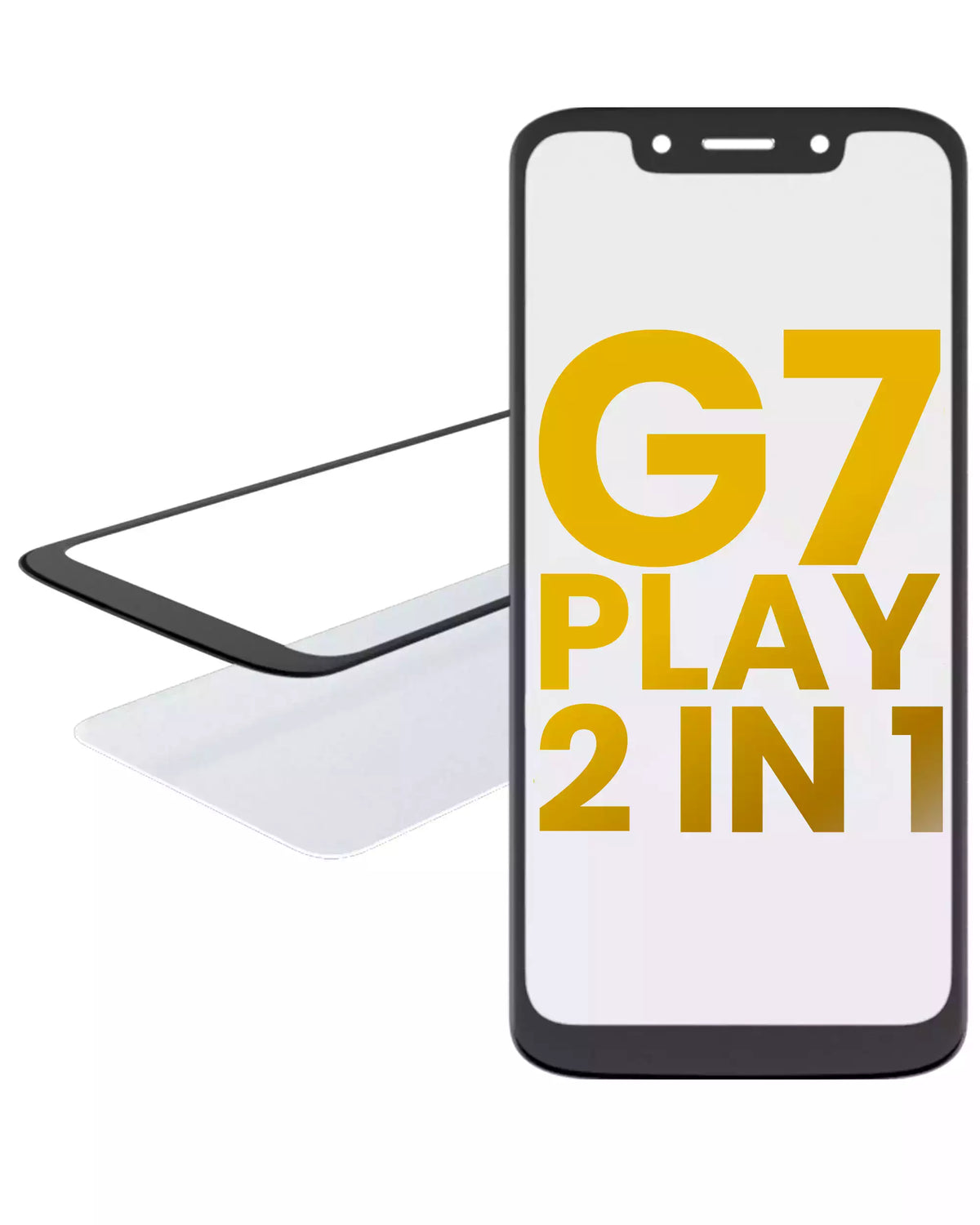 2 in 1 Front Glass With OCA Pre-Installed For Motorola Moto G7 Play (XT1952 / 2019) | compatible mobile phone replacement part | SKU 107082060770 | product image 1