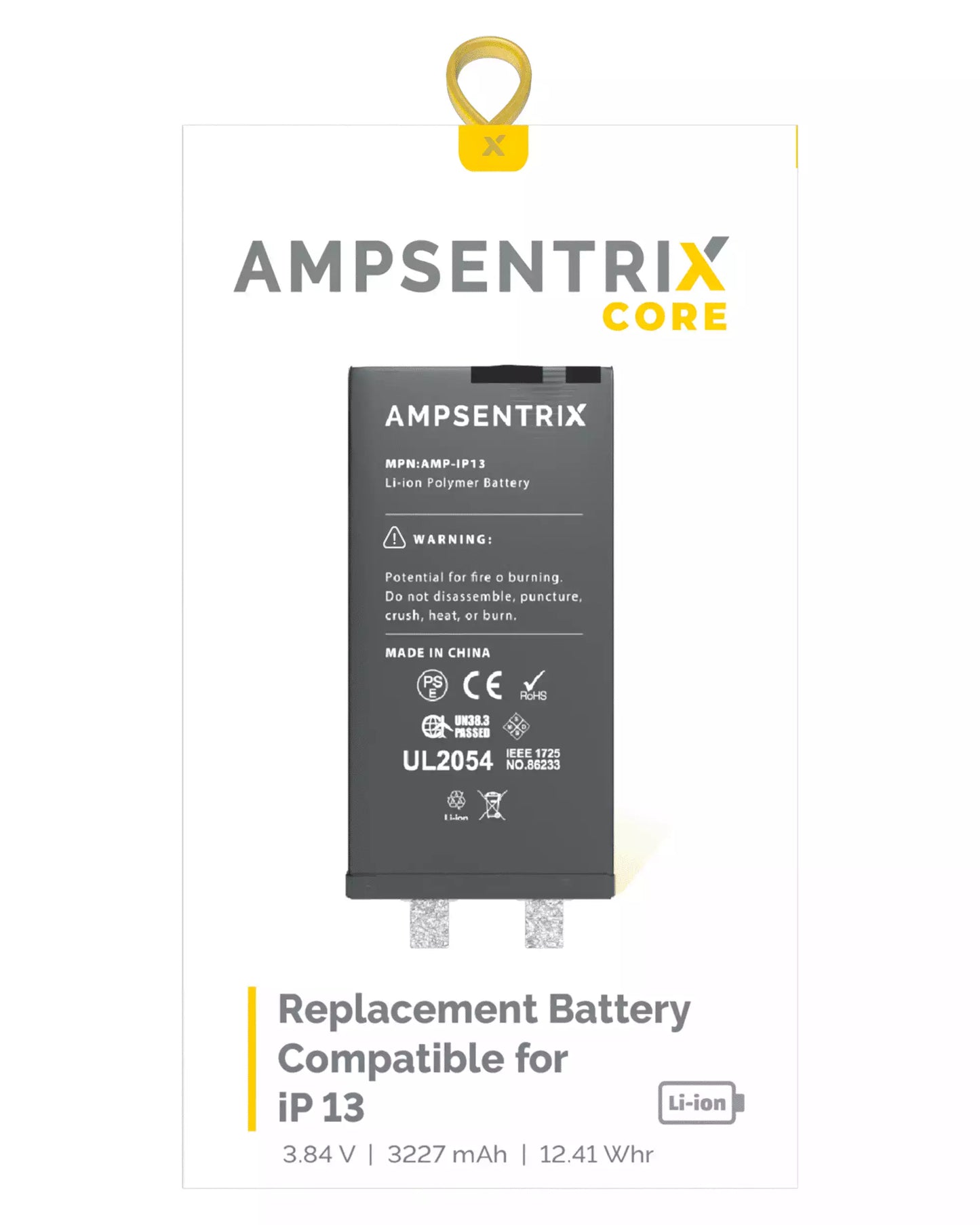 Replacement Battery Core For iPhone 13 (Spot Welding Required) (AmpSentrix Core)