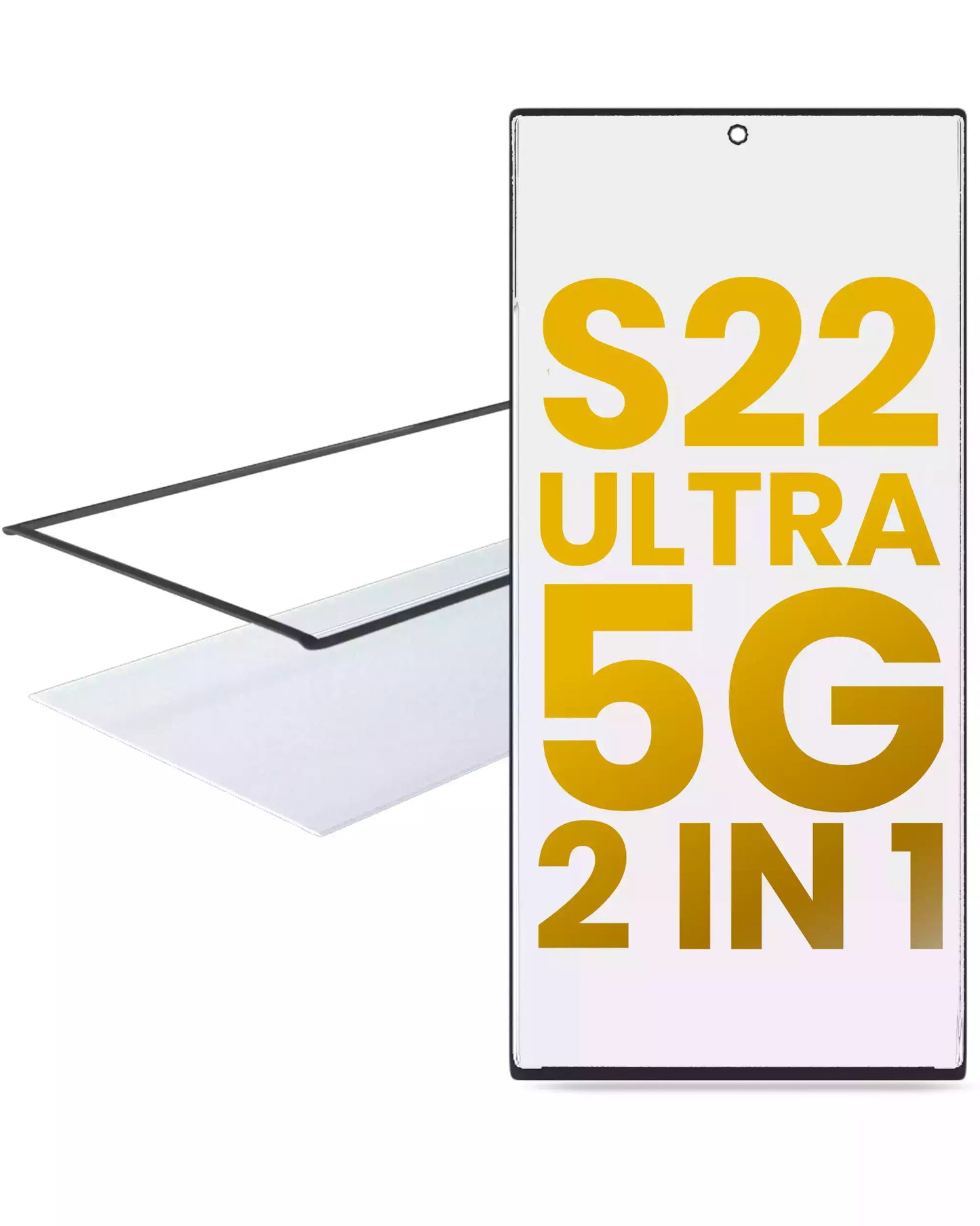 2 in 1 Front Glass With OCA Pre-Installed For Samsung Galaxy S22 Ultra 5G