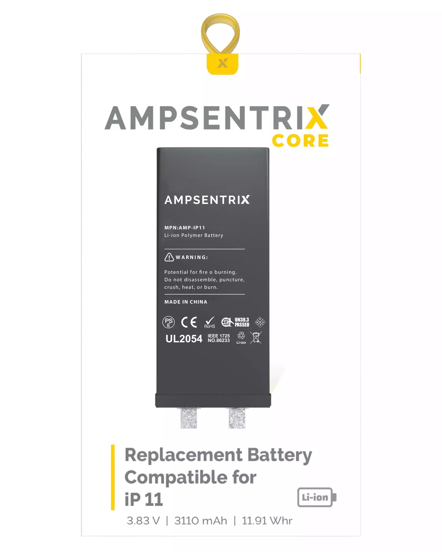 Replacement Battery Core For iPhone 11 (Spot Welding Required) (AmpSentrix Core)