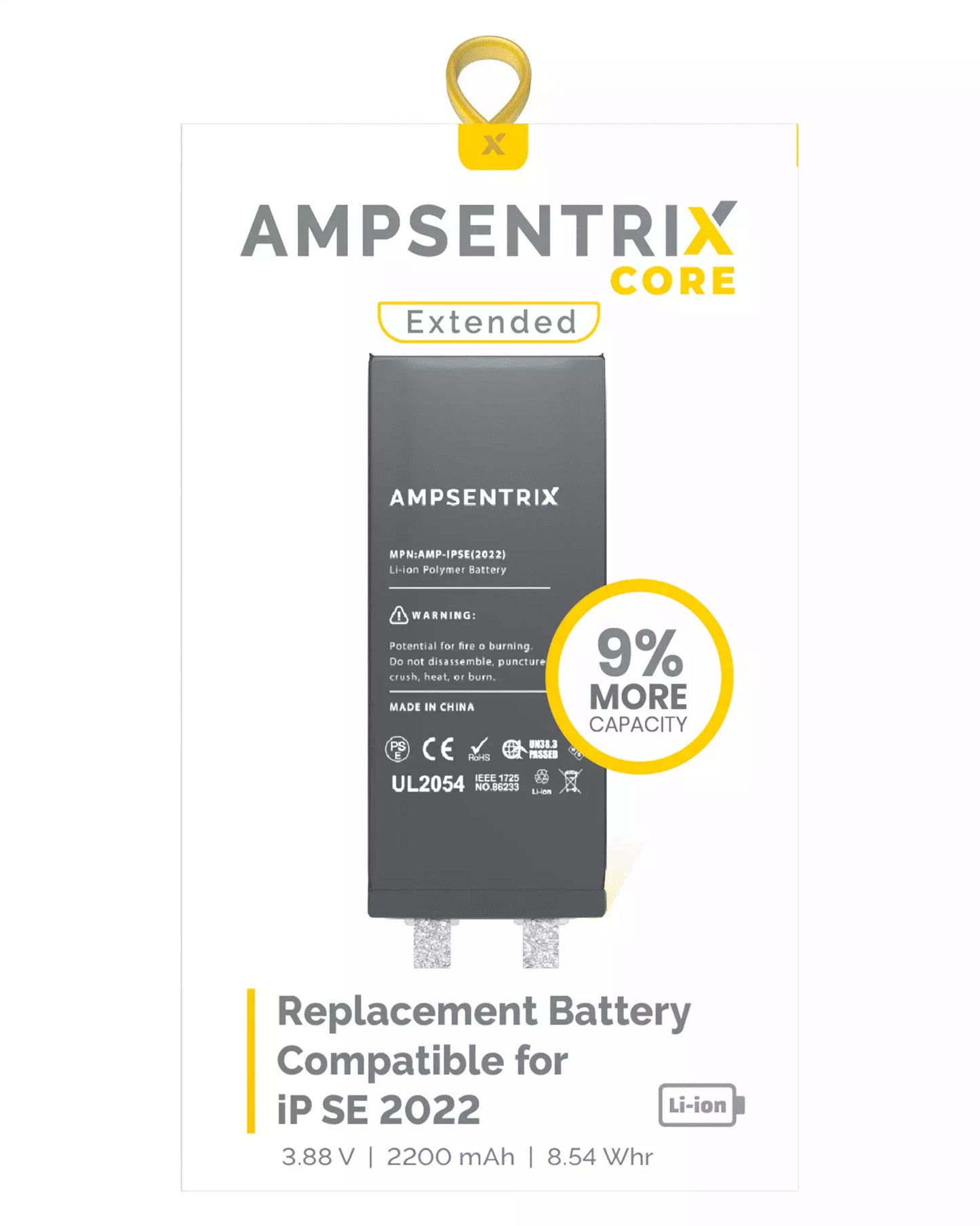 Replacement Battery For IPhone SE 2022 (Spot Welding Required) (AmpSentrix Core Extended)