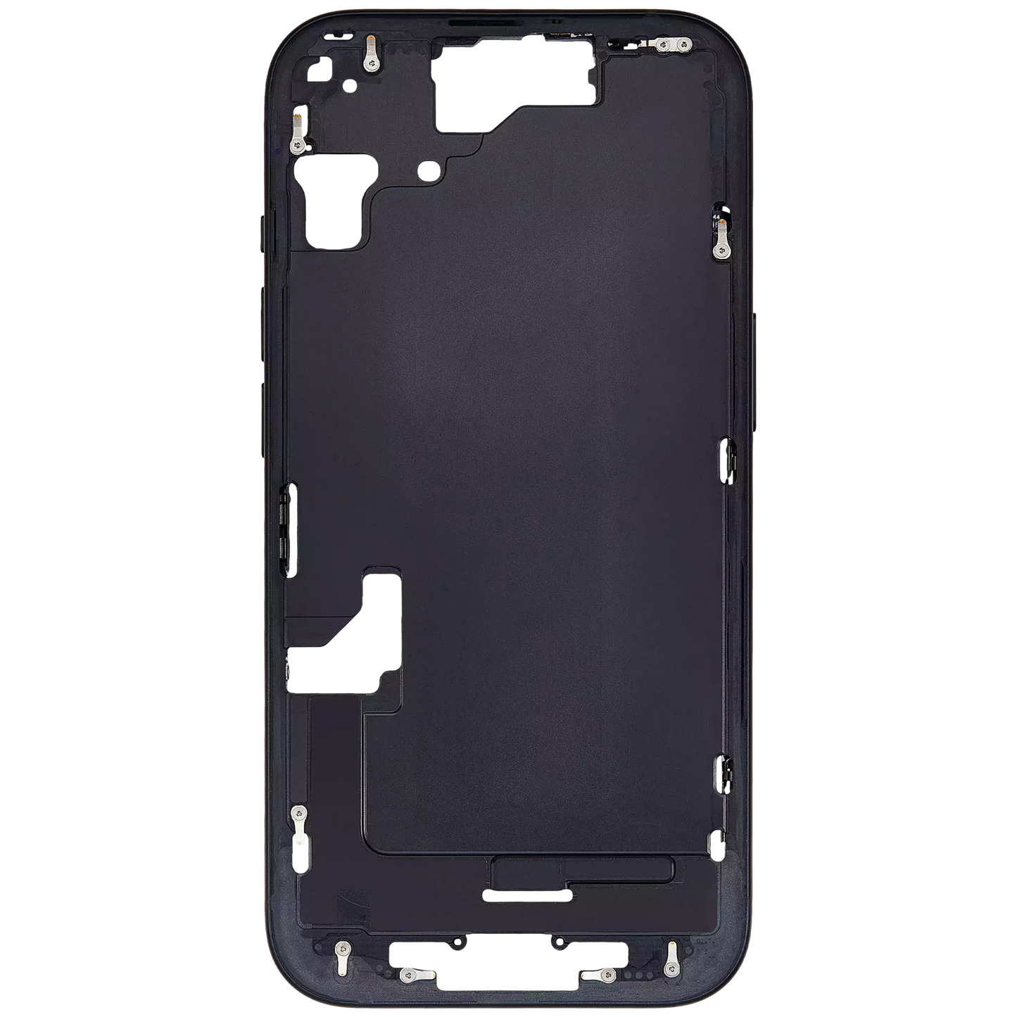 Mid-Frame Housing W/ Small Parts For iPhone 15 (EU / Global Version) (Used OEM Pull: Grade A) (Black)