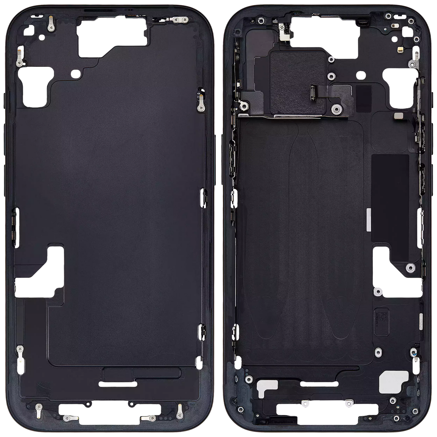 Mid-Frame Housing W/ Small Parts For iPhone 15 (EU / Global Version) (Used OEM Pull: Grade A) (Black)