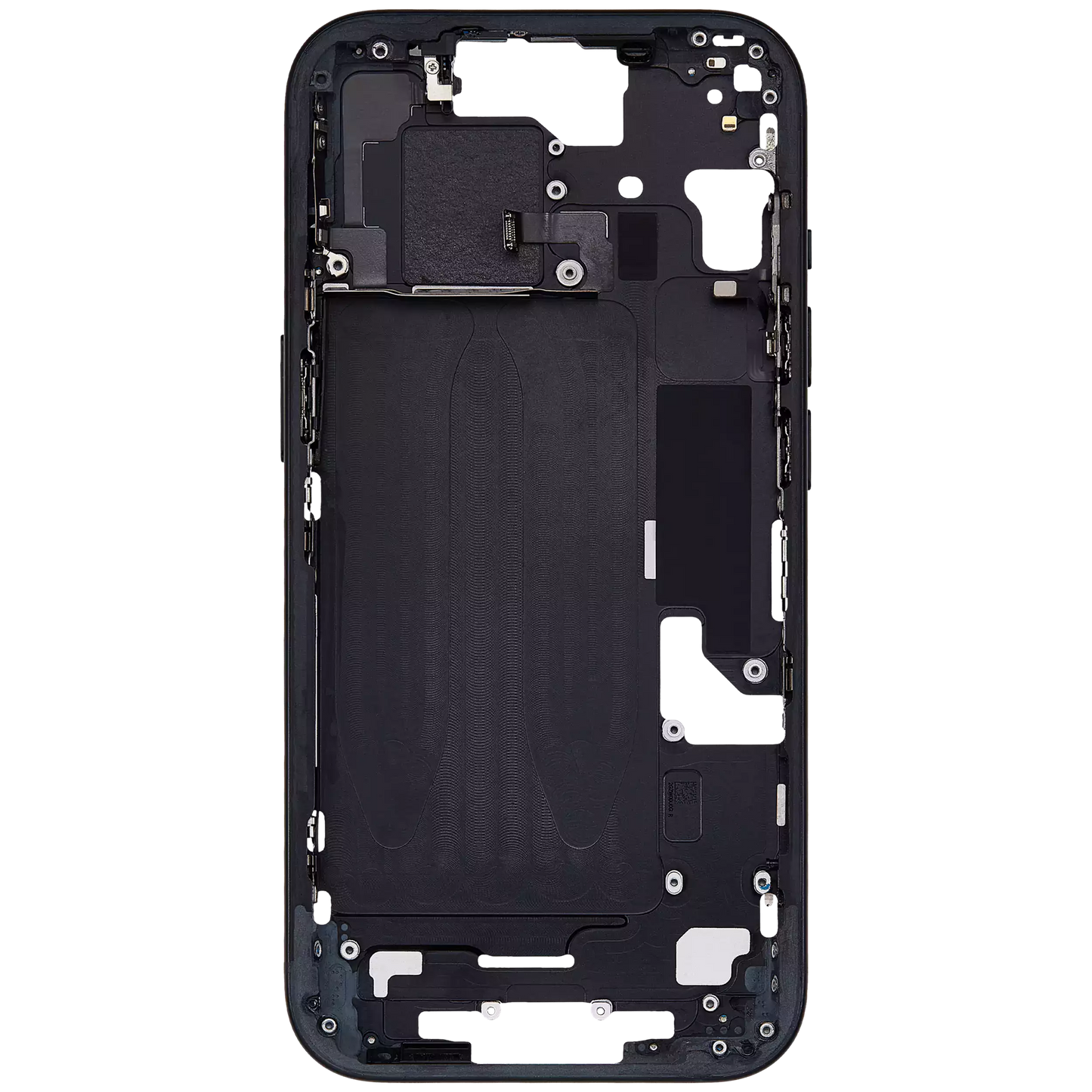 Mid-Frame Housing W/ Small Parts For iPhone 15 (EU / Global Version) (Used OEM Pull: Grade A) (Black)