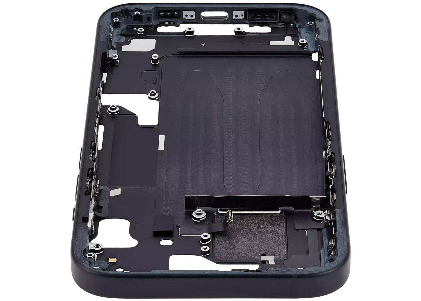 Mid-Frame Housing W/ Small Parts For iPhone 15 (EU / Global Version) (Used OEM Pull: Grade A) (Black)