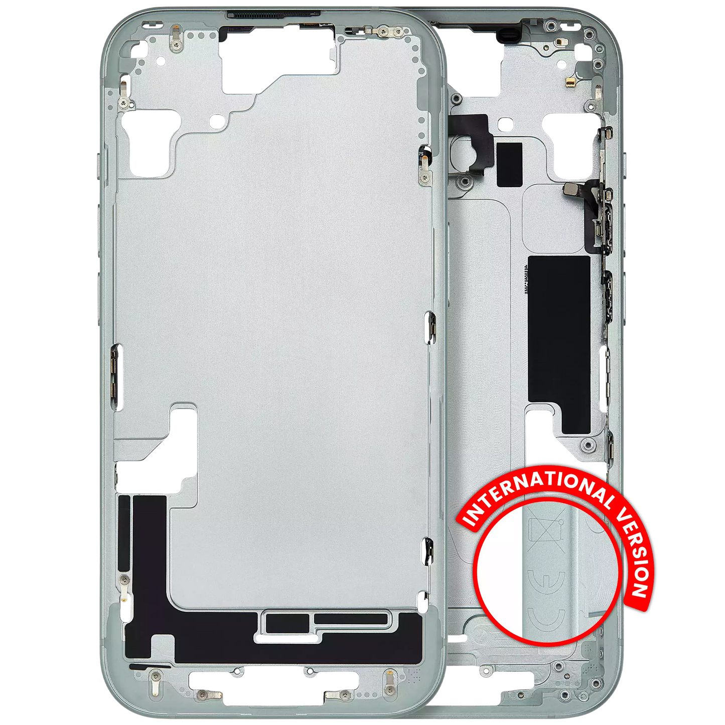 Mid-Frame Housing W/ Small Parts For iPhone 15 (EU / Global Version) (Used OEM Pull: Grade A) (Green)