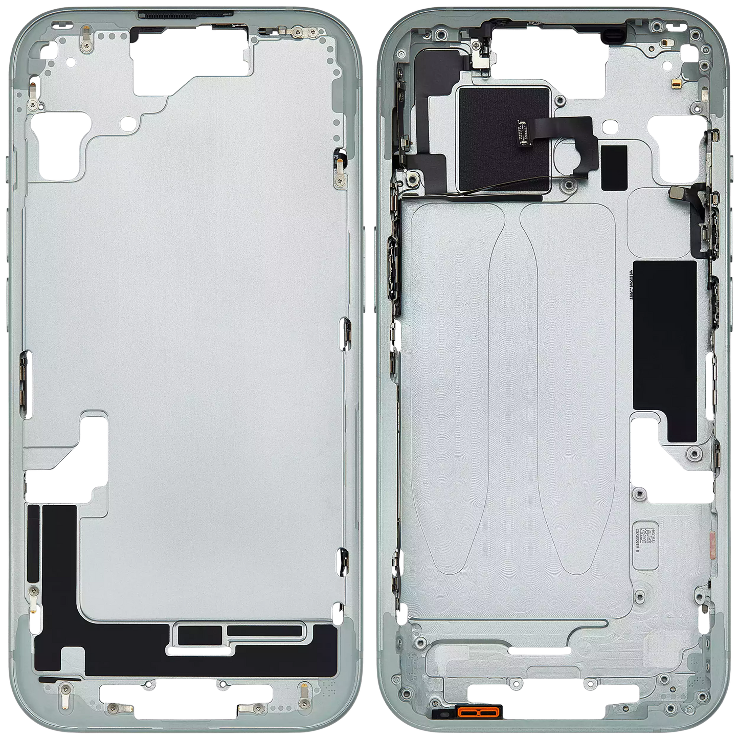 Mid-Frame Housing W/ Small Parts For iPhone 15 (EU / Global Version) (Used OEM Pull: Grade A) (Green)