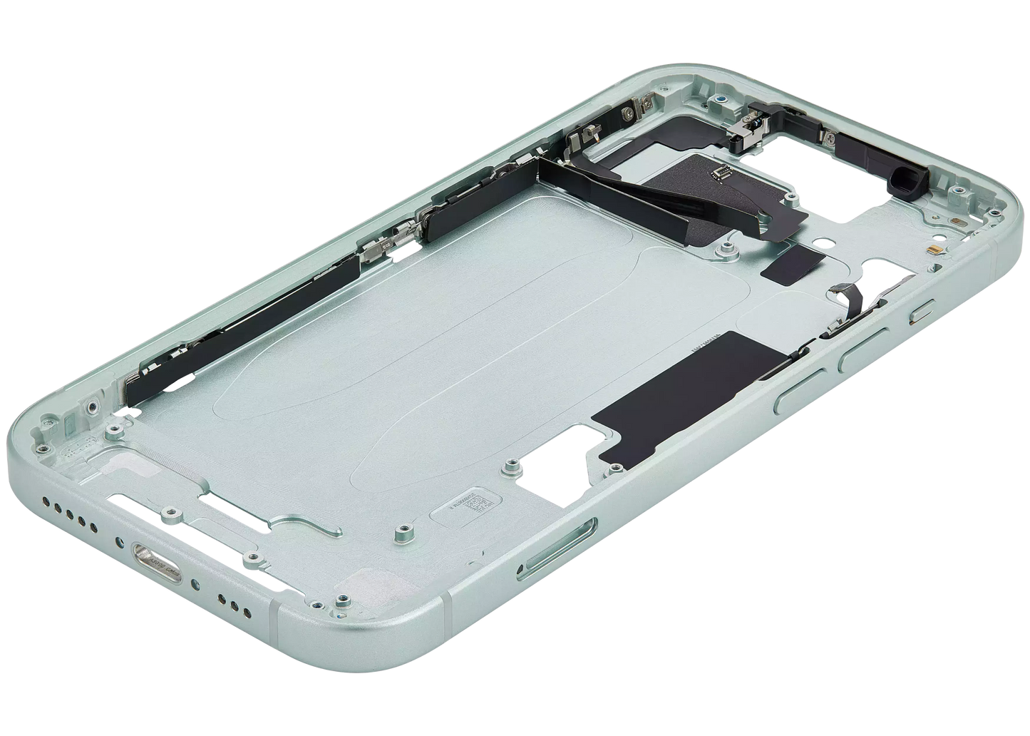 Mid-Frame Housing W/ Small Parts For iPhone 15 (EU / Global Version) (Used OEM Pull: Grade A) (Green)