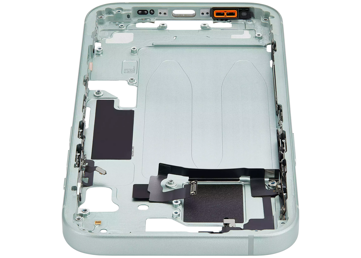 Mid-Frame Housing W/ Small Parts For iPhone 15 (EU / Global Version) (Used OEM Pull: Grade A) (Green)
