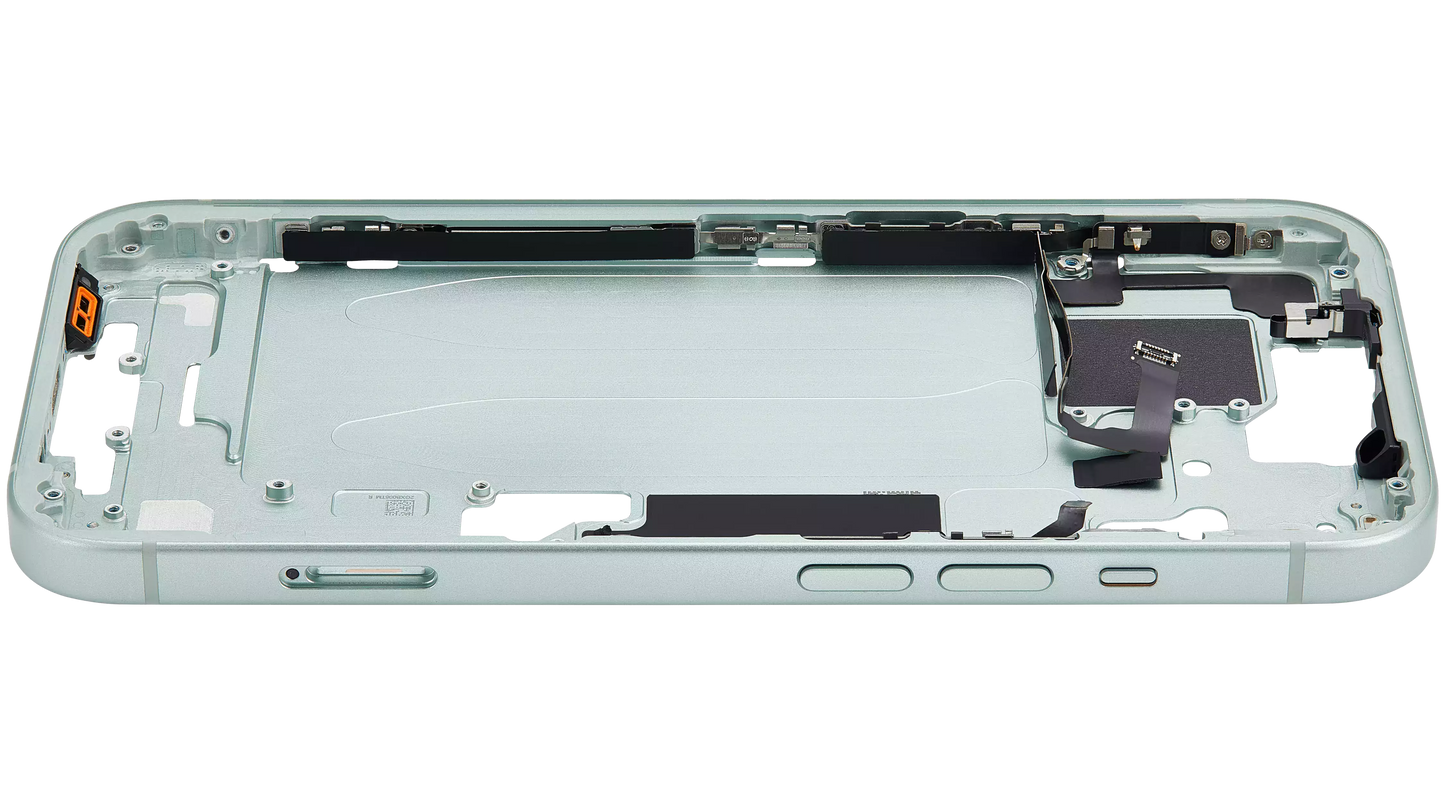Mid-Frame Housing W/ Small Parts For iPhone 15 (EU / Global Version) (Used OEM Pull: Grade A) (Green)