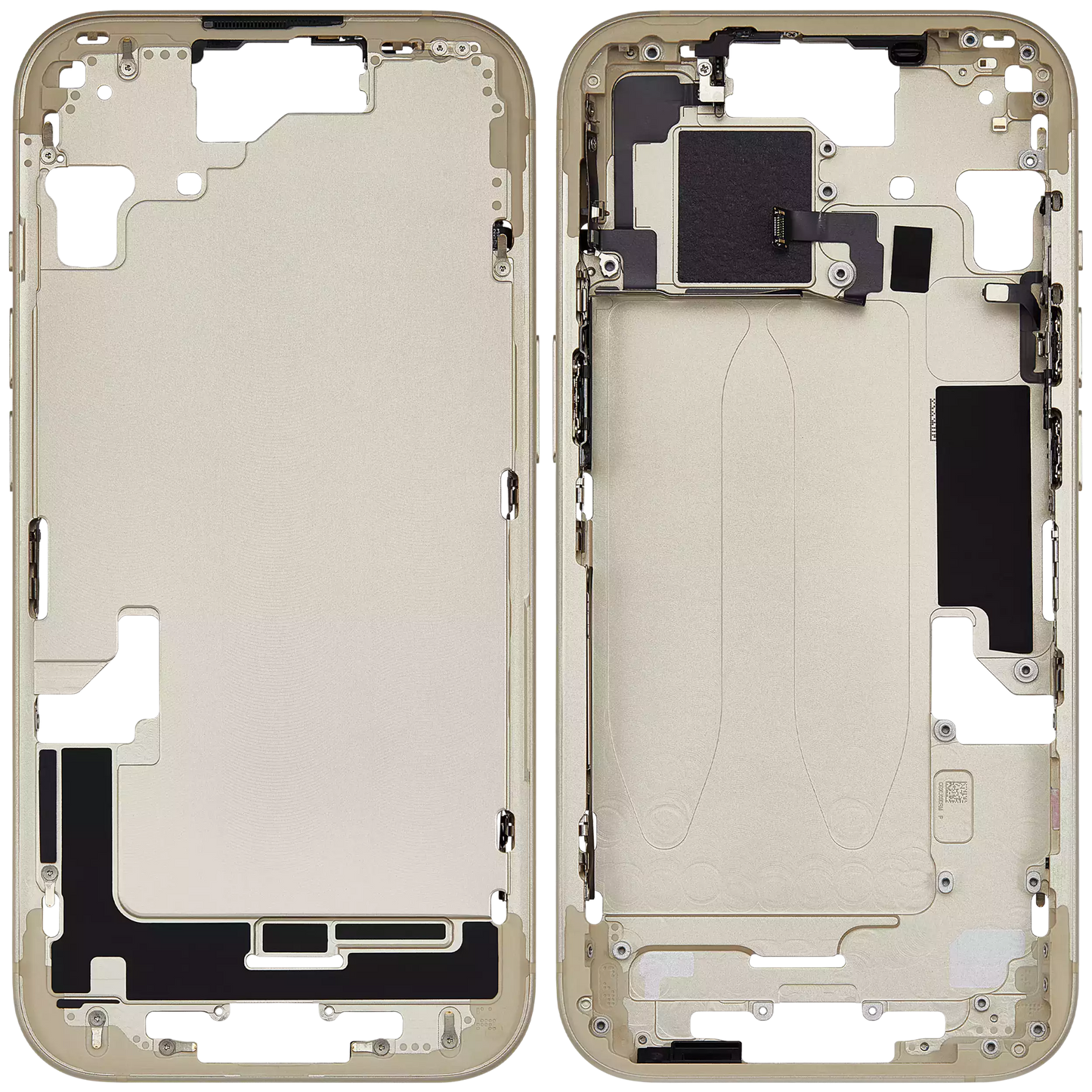 Mid-Frame Housing W/ Small Parts For iPhone 15 (EU / Global Version) (Used OEM Pull: Grade A) (Yellow)