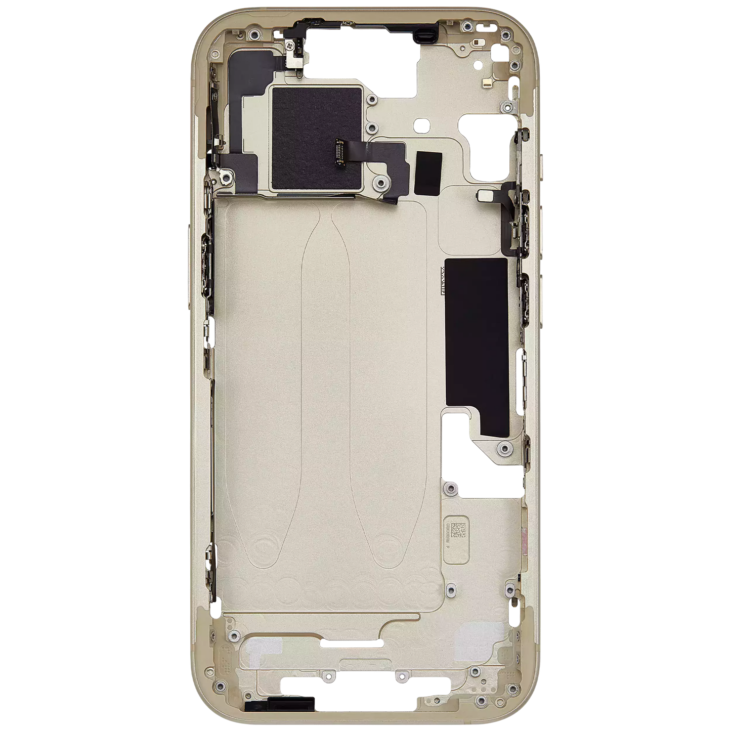 Mid-Frame Housing W/ Small Parts For iPhone 15 (EU / Global Version) (Used OEM Pull: Grade A) (Yellow)