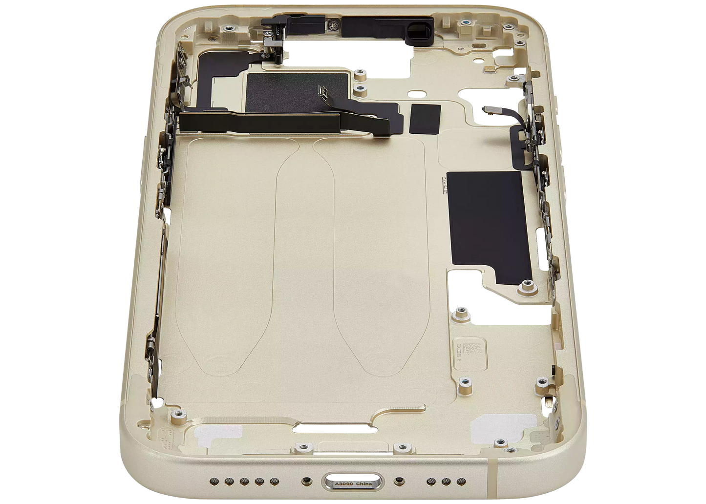 Mid-Frame Housing W/ Small Parts For iPhone 15 (EU / Global Version) (Used OEM Pull: Grade A) (Yellow)
