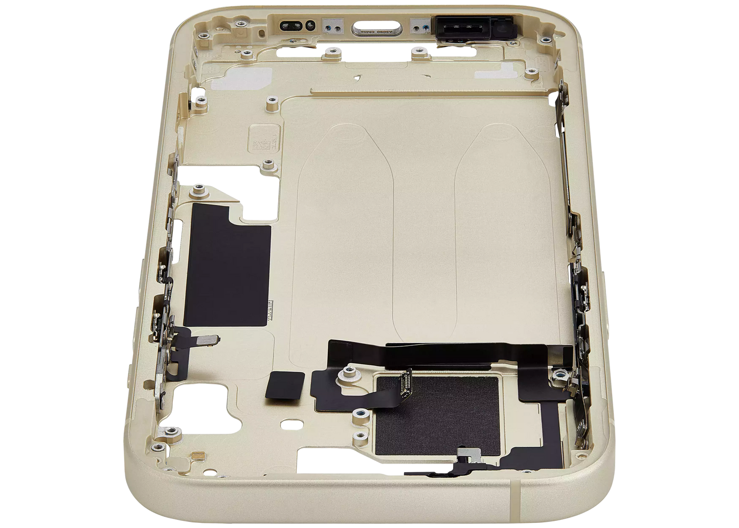 Mid-Frame Housing W/ Small Parts For iPhone 15 (EU / Global Version) (Used OEM Pull: Grade A) (Yellow)