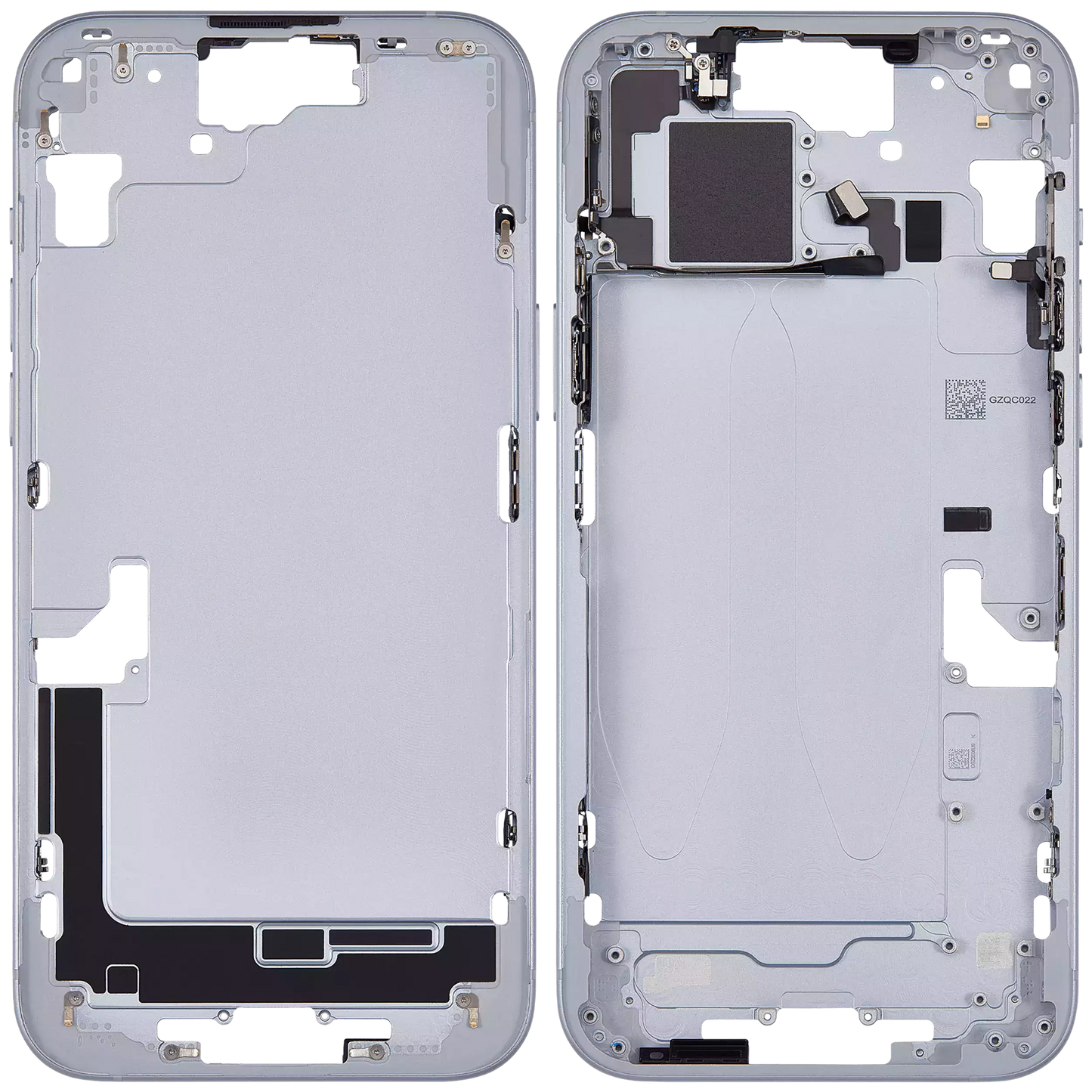 Mid-Frame Housing W/ Small Parts For iPhone 15 Plus (EU / Global Version) (Used OEM Pull: Grade A) (Blue)