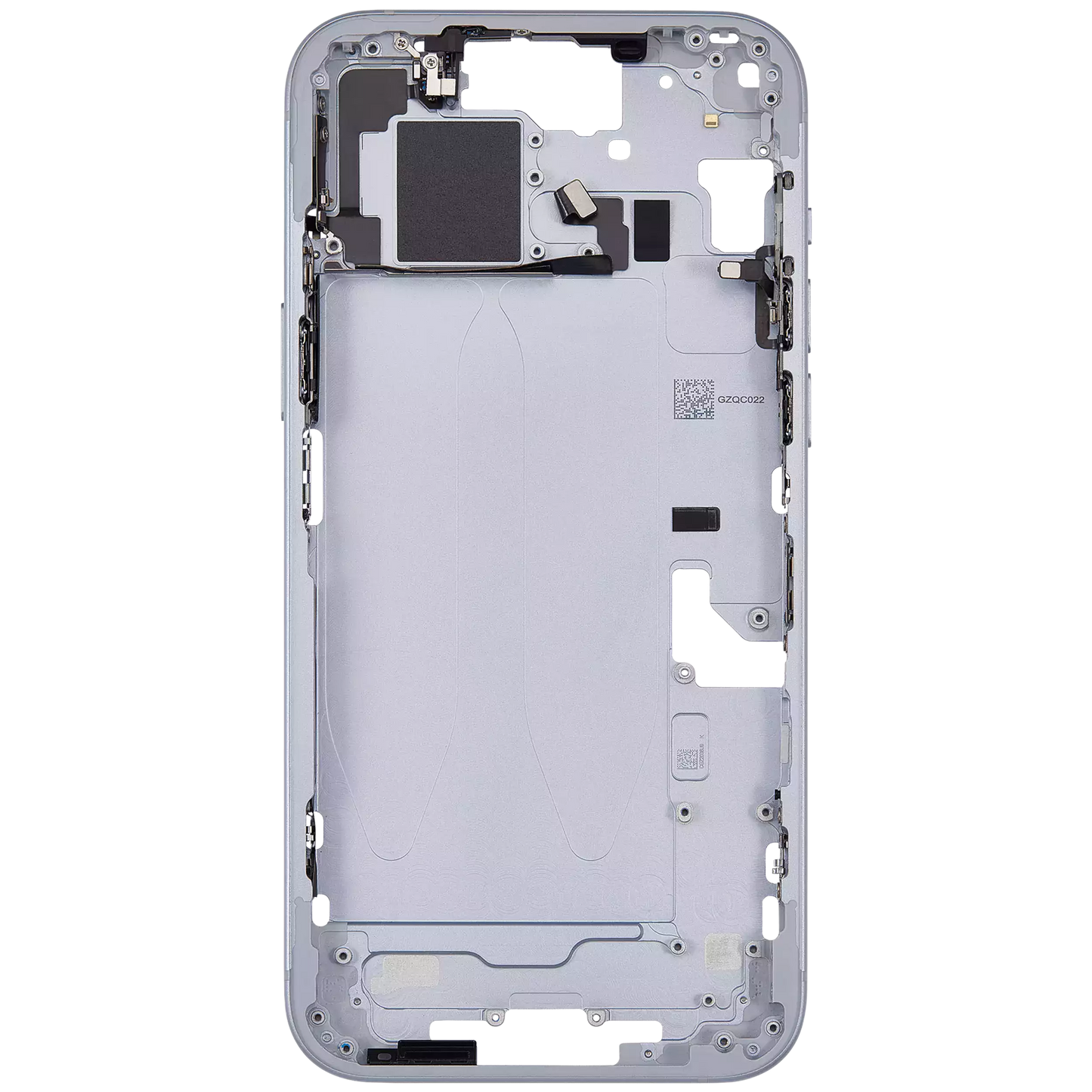 Mid-Frame Housing W/ Small Parts For iPhone 15 Plus (EU / Global Version) (Used OEM Pull: Grade A) (Blue)