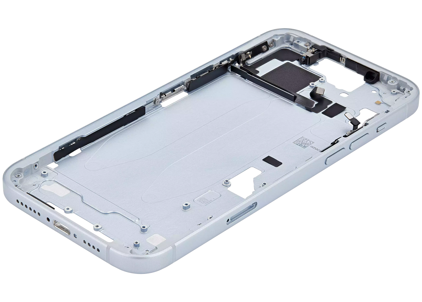 Mid-Frame Housing W/ Small Parts For iPhone 15 Plus (EU / Global Version) (Used OEM Pull: Grade A) (Blue)