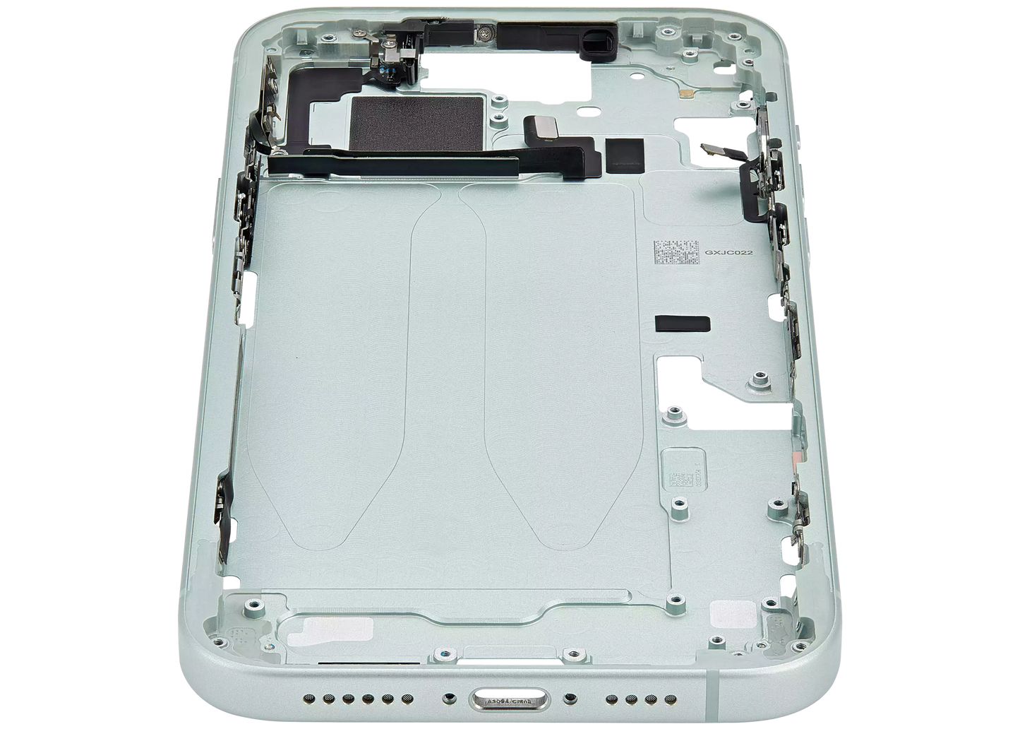 Mid-Frame Housing W/ Small Parts For iPhone 15 Plus (EU / Global Version) (Used OEM Pull: Grade A) (Green)
