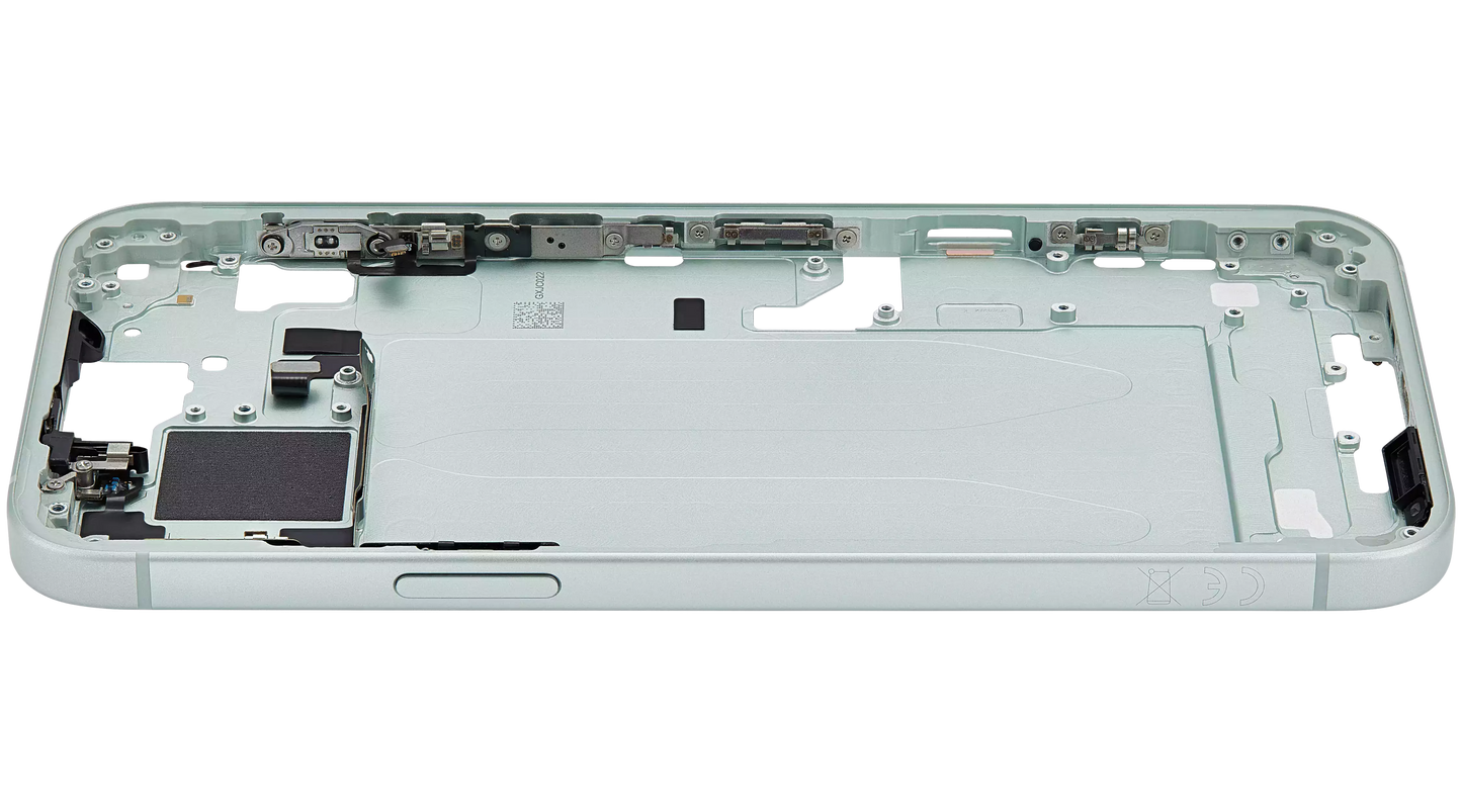 Mid-Frame Housing W/ Small Parts For iPhone 15 Plus (EU / Global Version) (Used OEM Pull: Grade A) (Green)