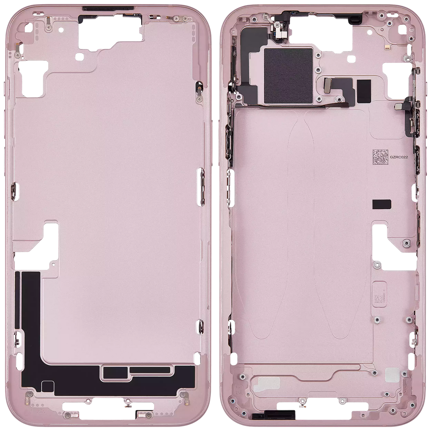 Mid-Frame Housing W/ Small Parts For iPhone 15 Plus (EU / Global Version) (Used OEM Pull: Grade A) (Pink)