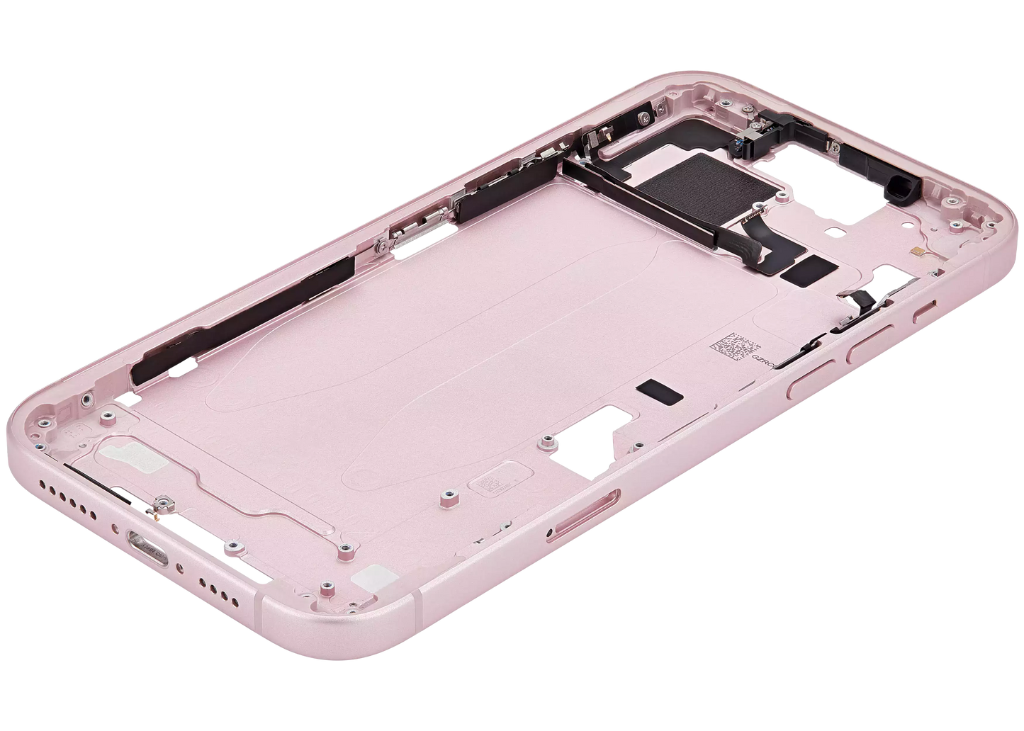 Mid-Frame Housing W/ Small Parts For iPhone 15 Plus (EU / Global Version) (Used OEM Pull: Grade A) (Pink)