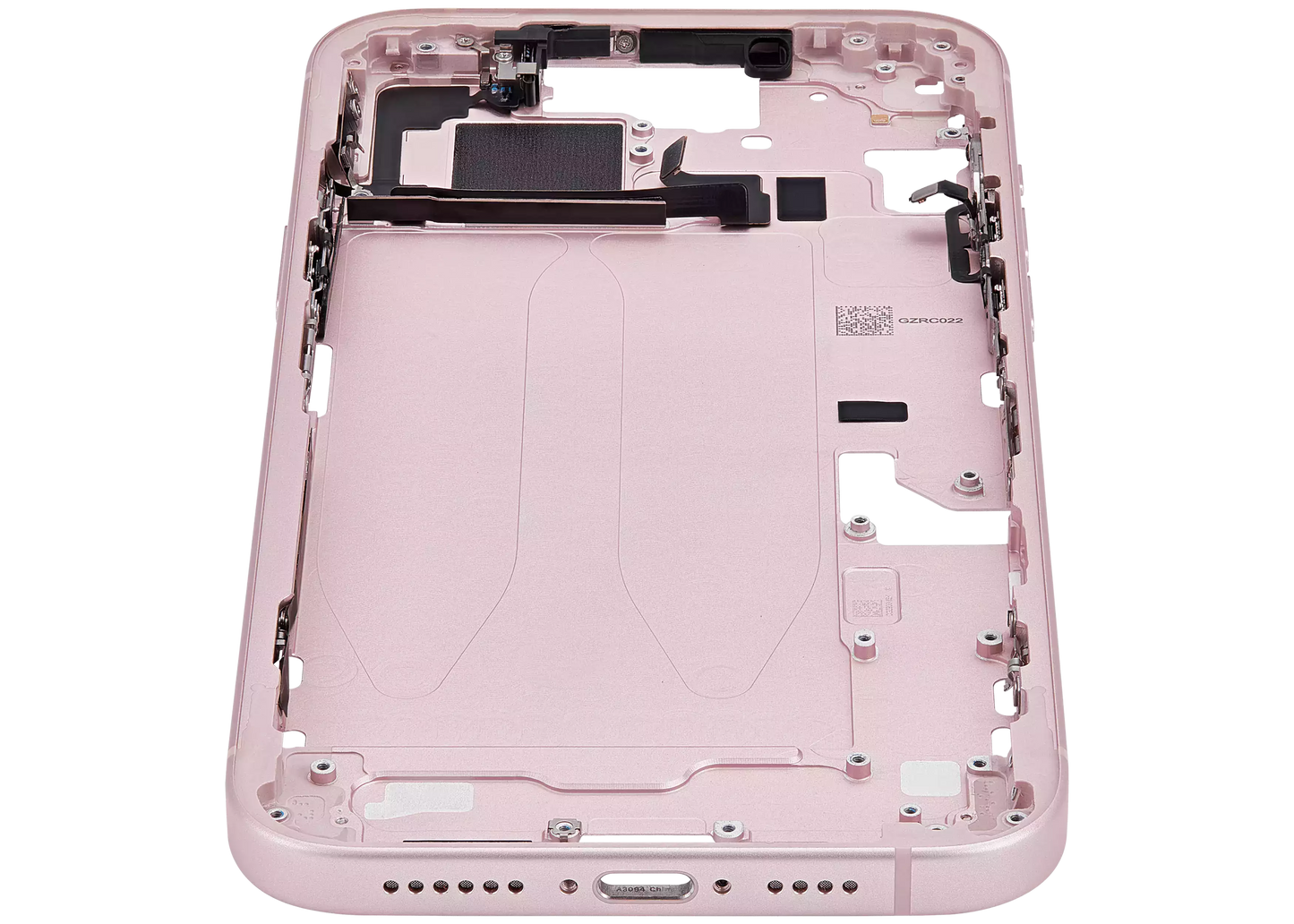 Mid-Frame Housing W/ Small Parts For iPhone 15 Plus (EU / Global Version) (Used OEM Pull: Grade A) (Pink)