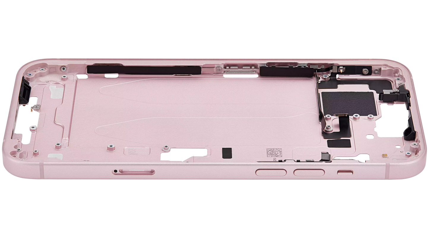 Mid-Frame Housing W/ Small Parts For iPhone 15 Plus (EU / Global Version) (Used OEM Pull: Grade A) (Pink)