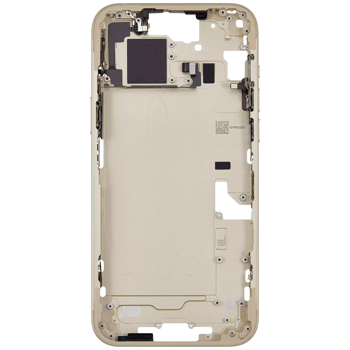 Mid-Frame Housing W/ Small Parts For iPhone 15 Plus (EU / Global Version) (Used OEM Pull: Grade A) (Yellow)