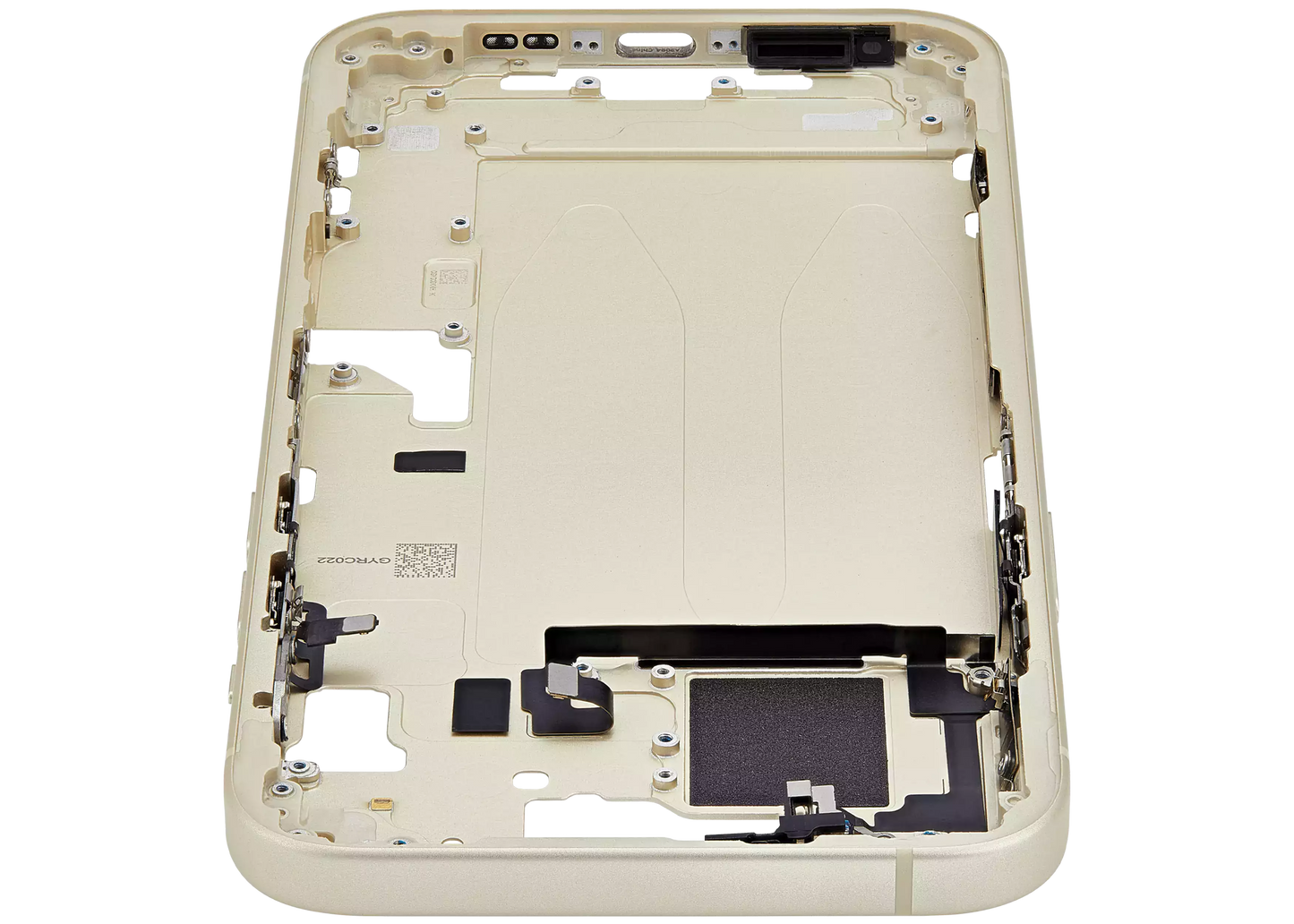 Mid-Frame Housing W/ Small Parts For iPhone 15 Plus (EU / Global Version) (Used OEM Pull: Grade A) (Yellow)