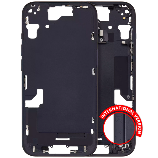 Mid-Frame Housing W/ Small Parts For iPhone 15 (EU / Global Version) (Aftermarket Plus) (Black)
