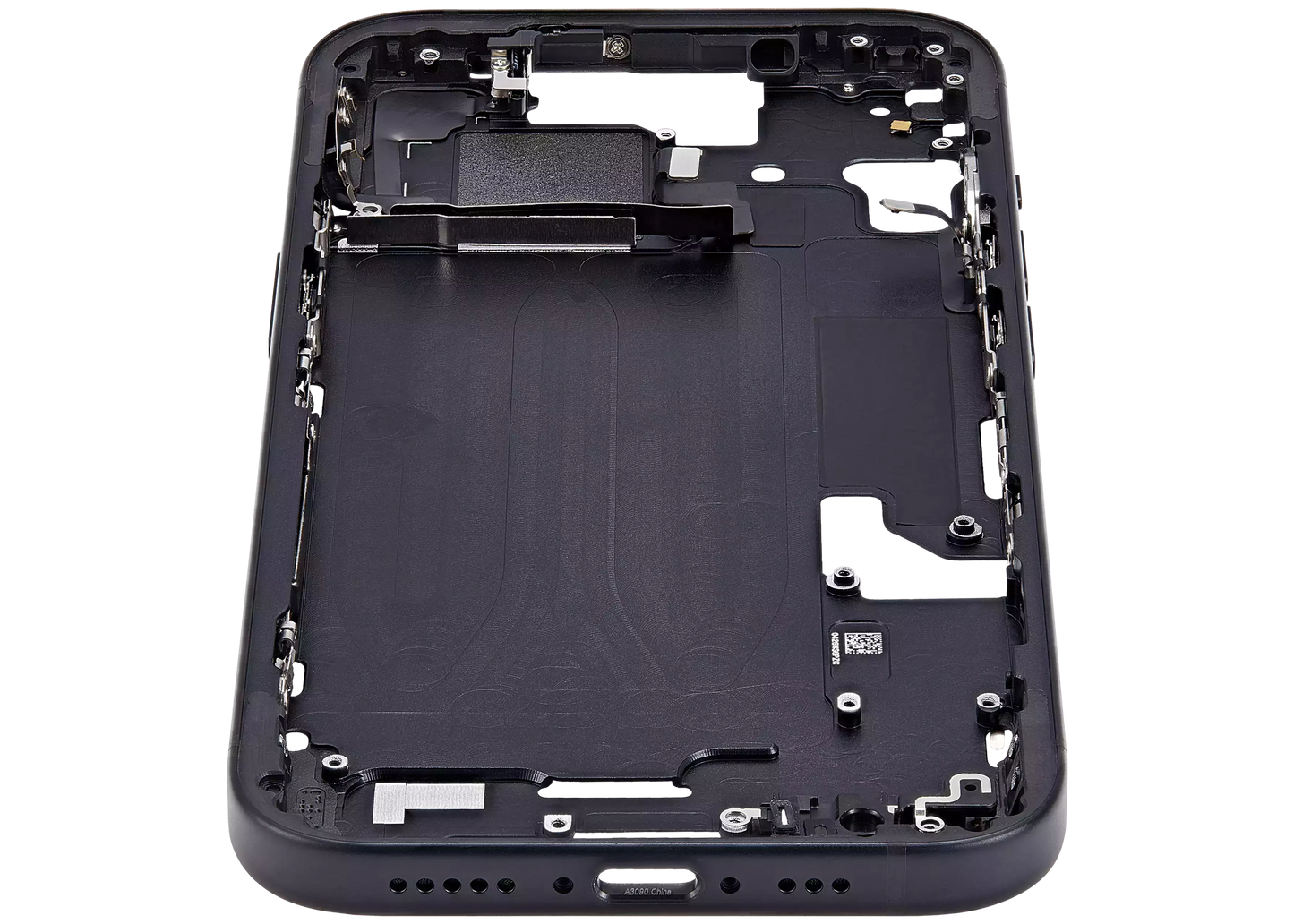 Mid-Frame Housing W/ Small Parts For iPhone 15 (EU / Global Version) (Aftermarket Plus) (Black)