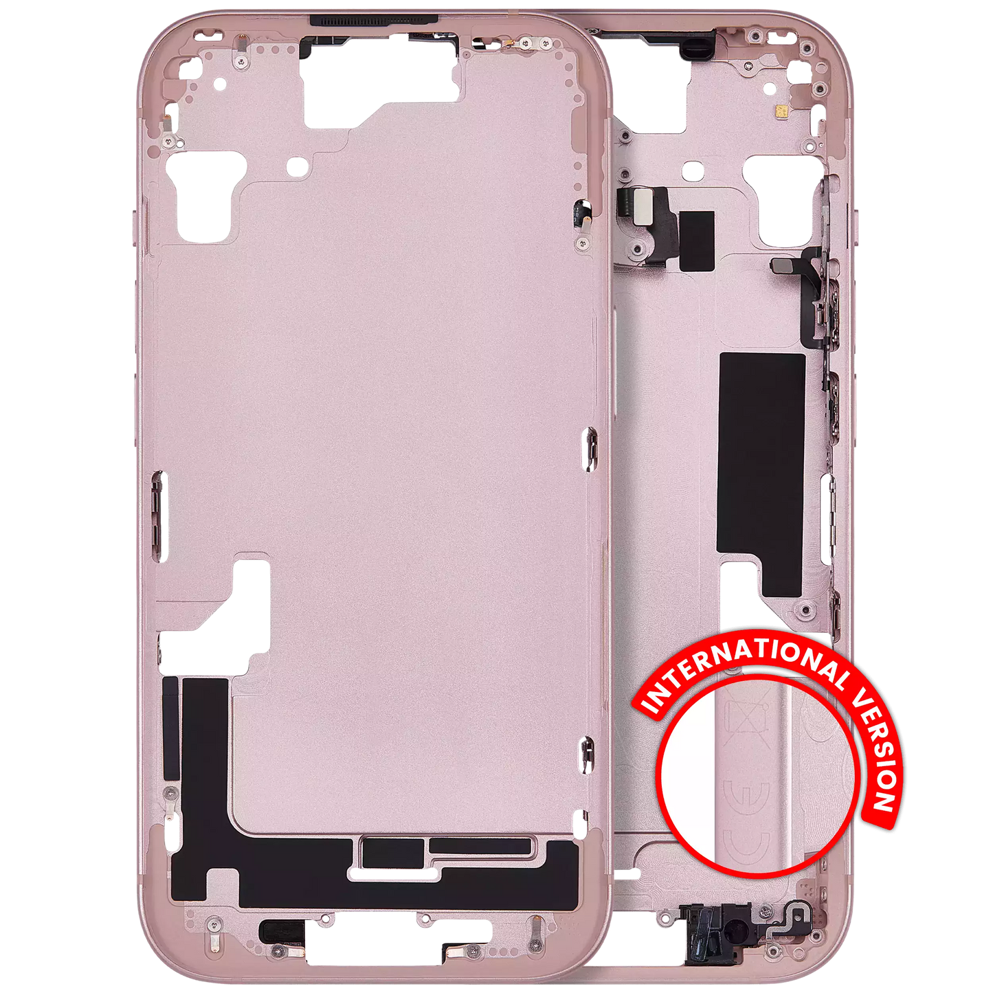 Mid-Frame Housing W/ Small Parts For iPhone 15 (EU / Global Version) (Aftermarket Plus) (Pink)