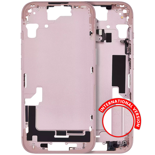 Mid-Frame Housing W/ Small Parts For iPhone 15 (EU / Global Version) (Aftermarket Plus) (Pink)