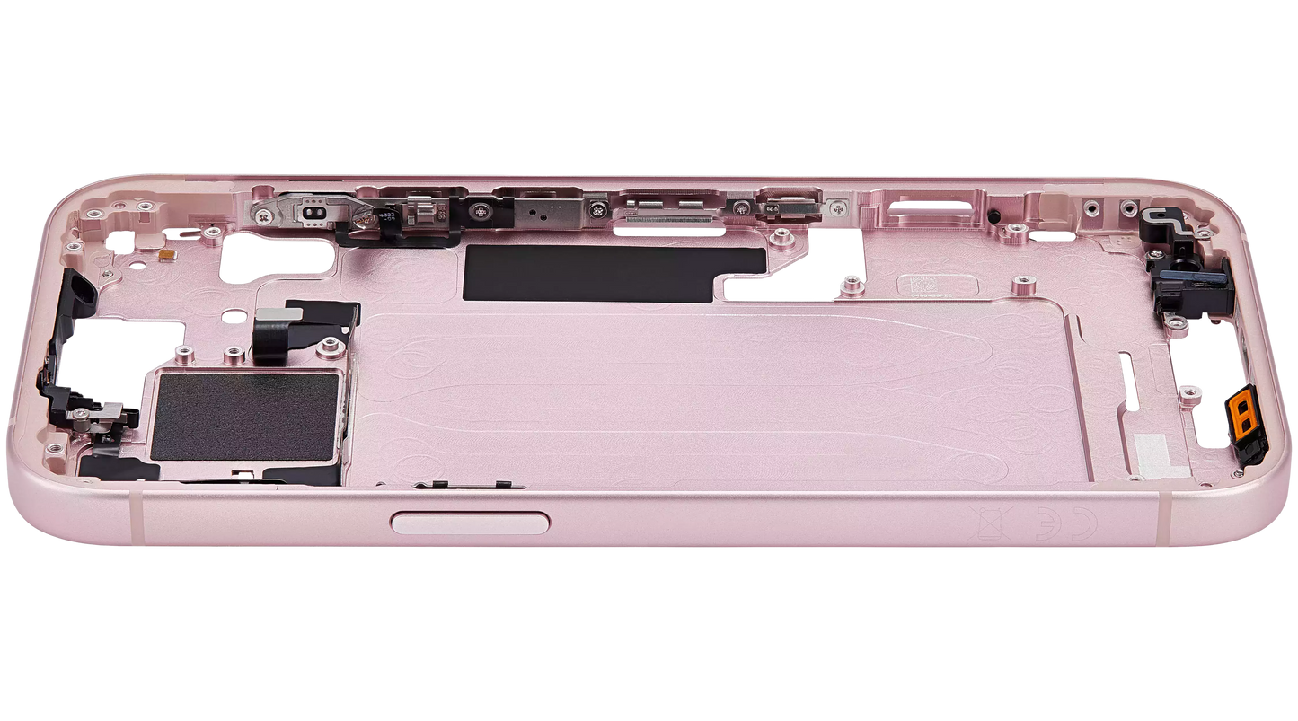 Mid-Frame Housing W/ Small Parts For iPhone 15 (EU / Global Version) (Aftermarket Plus) (Pink)