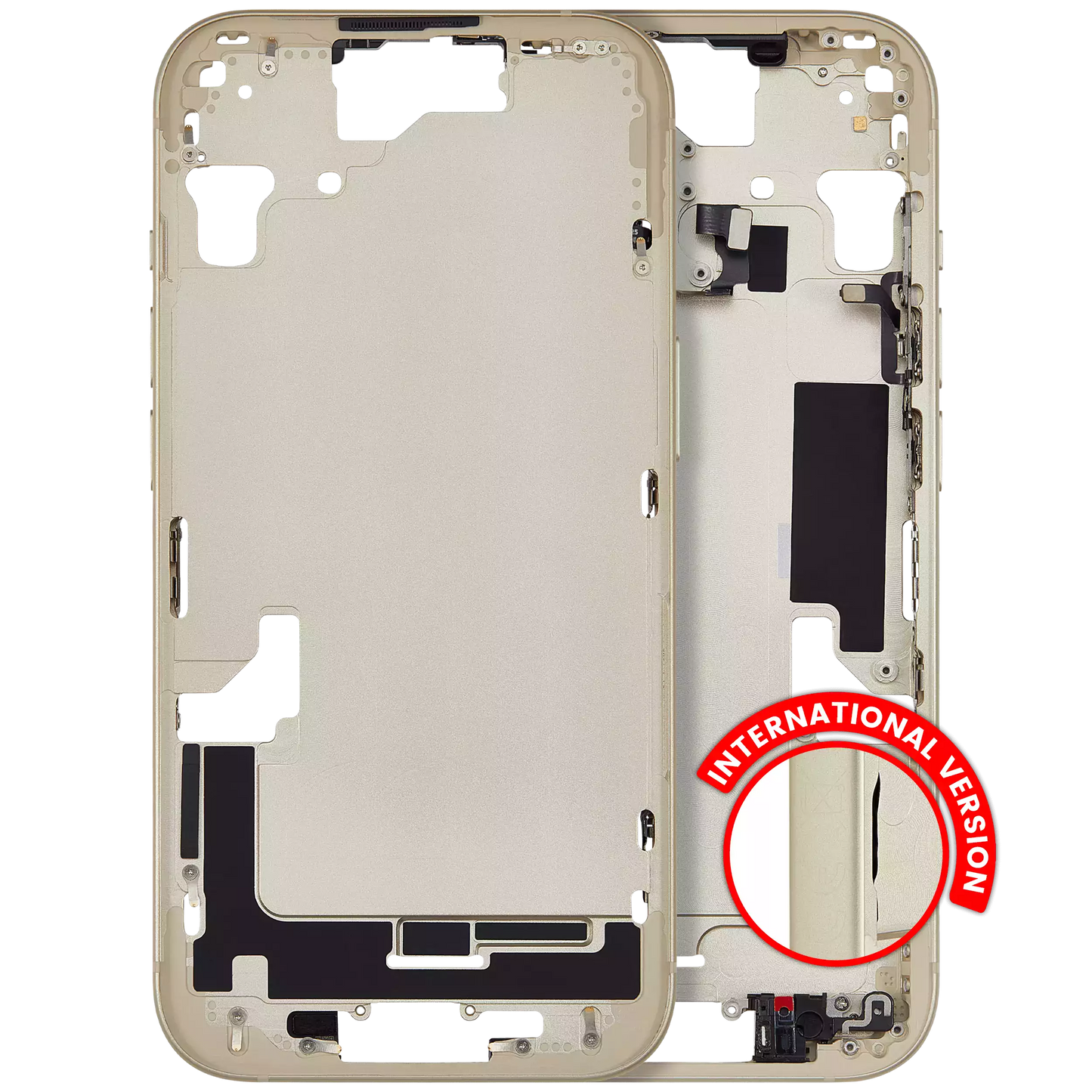 Mid-Frame Housing W/ Small Parts For iPhone 15 (EU / Global Version) (Aftermarket Plus) (Yellow)