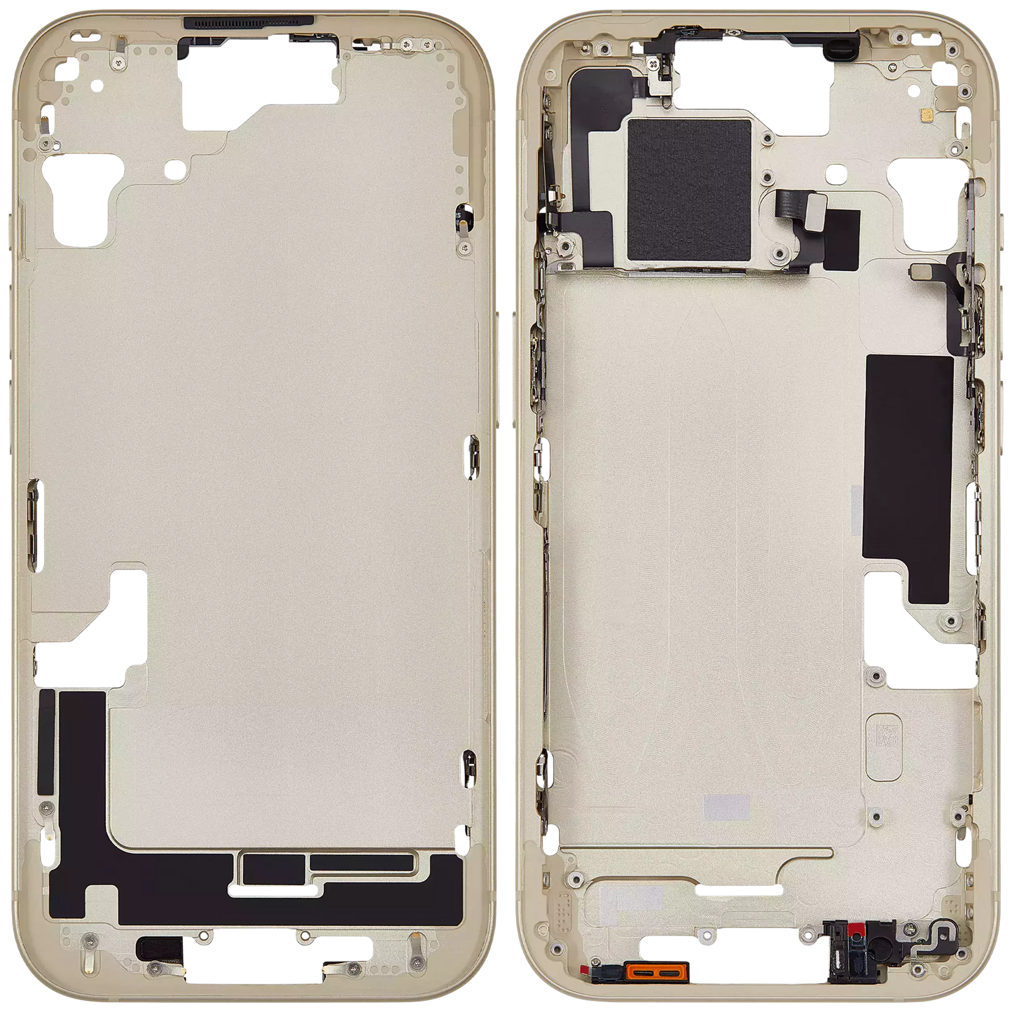 Mid-Frame Housing W/ Small Parts For iPhone 15 (EU / Global Version) (Aftermarket Plus) (Yellow)