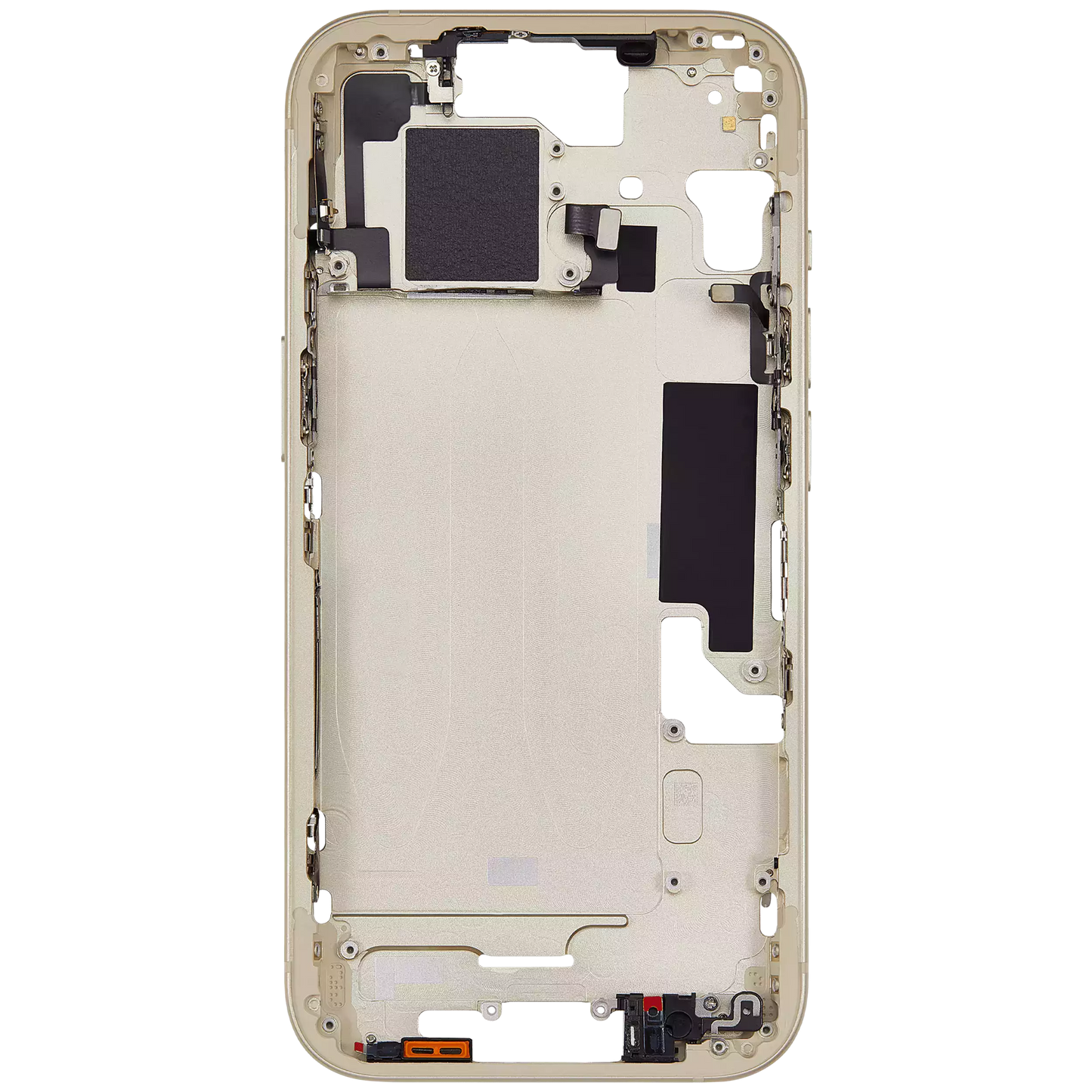 Mid-Frame Housing W/ Small Parts For iPhone 15 (EU / Global Version) (Aftermarket Plus) (Yellow)