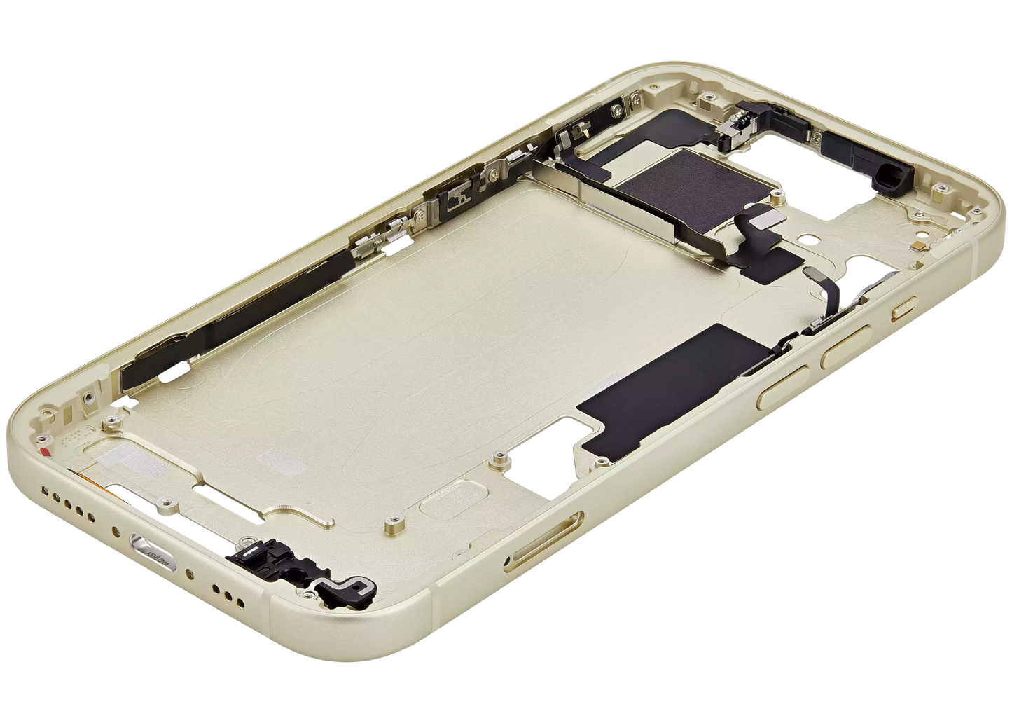 Mid-Frame Housing W/ Small Parts For iPhone 15 (EU / Global Version) (Aftermarket Plus) (Yellow)