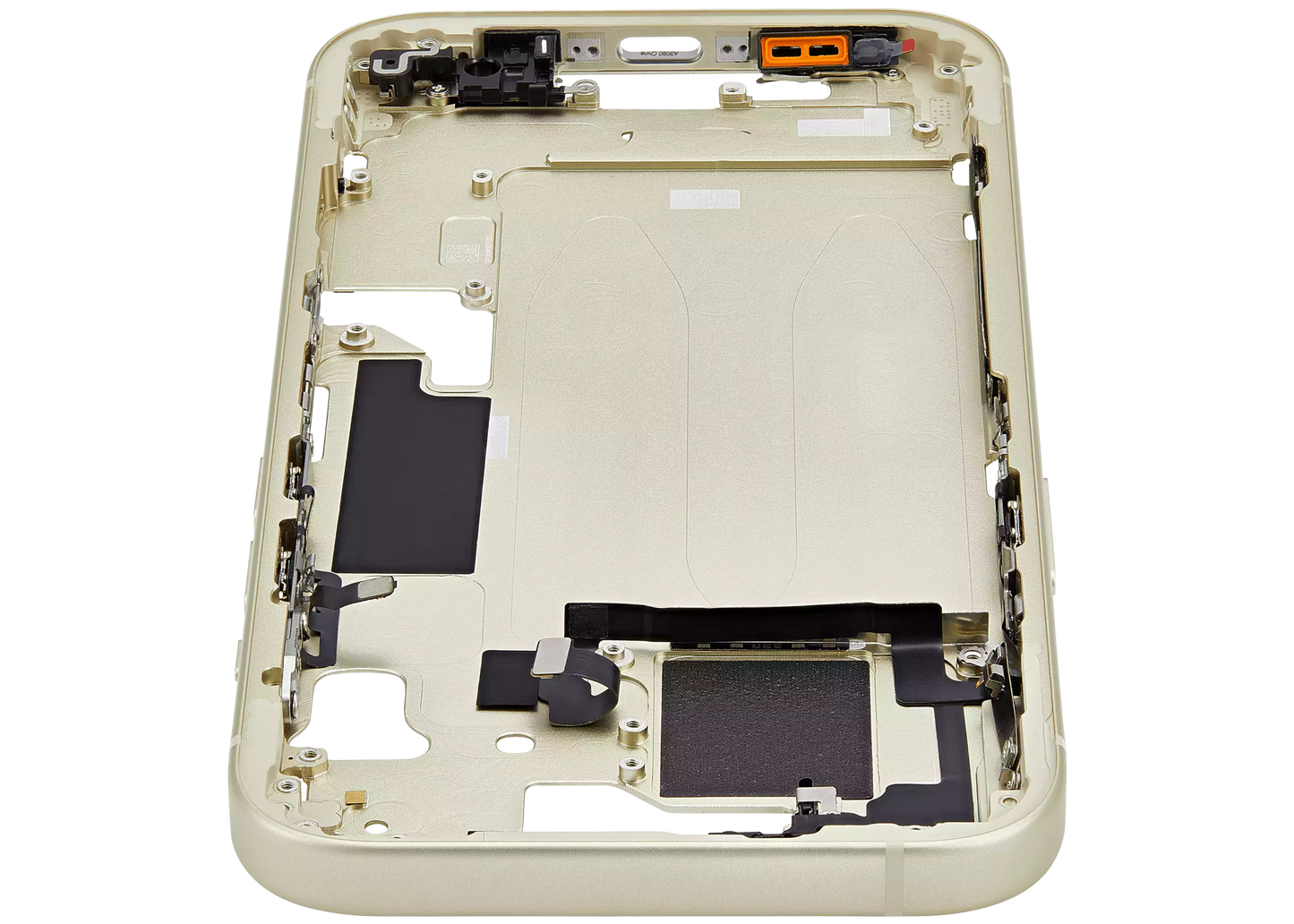 Mid-Frame Housing W/ Small Parts For iPhone 15 (EU / Global Version) (Aftermarket Plus) (Yellow)