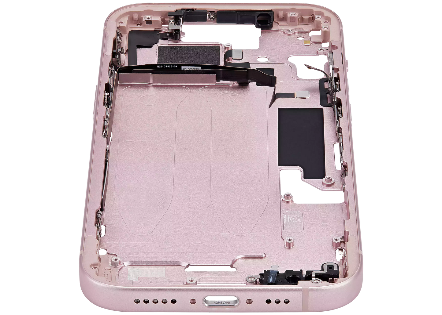 Mid-Frame Housing W/ Small Parts For iPhone 15 (US Version) (Aftermarket Plus) (Pink)